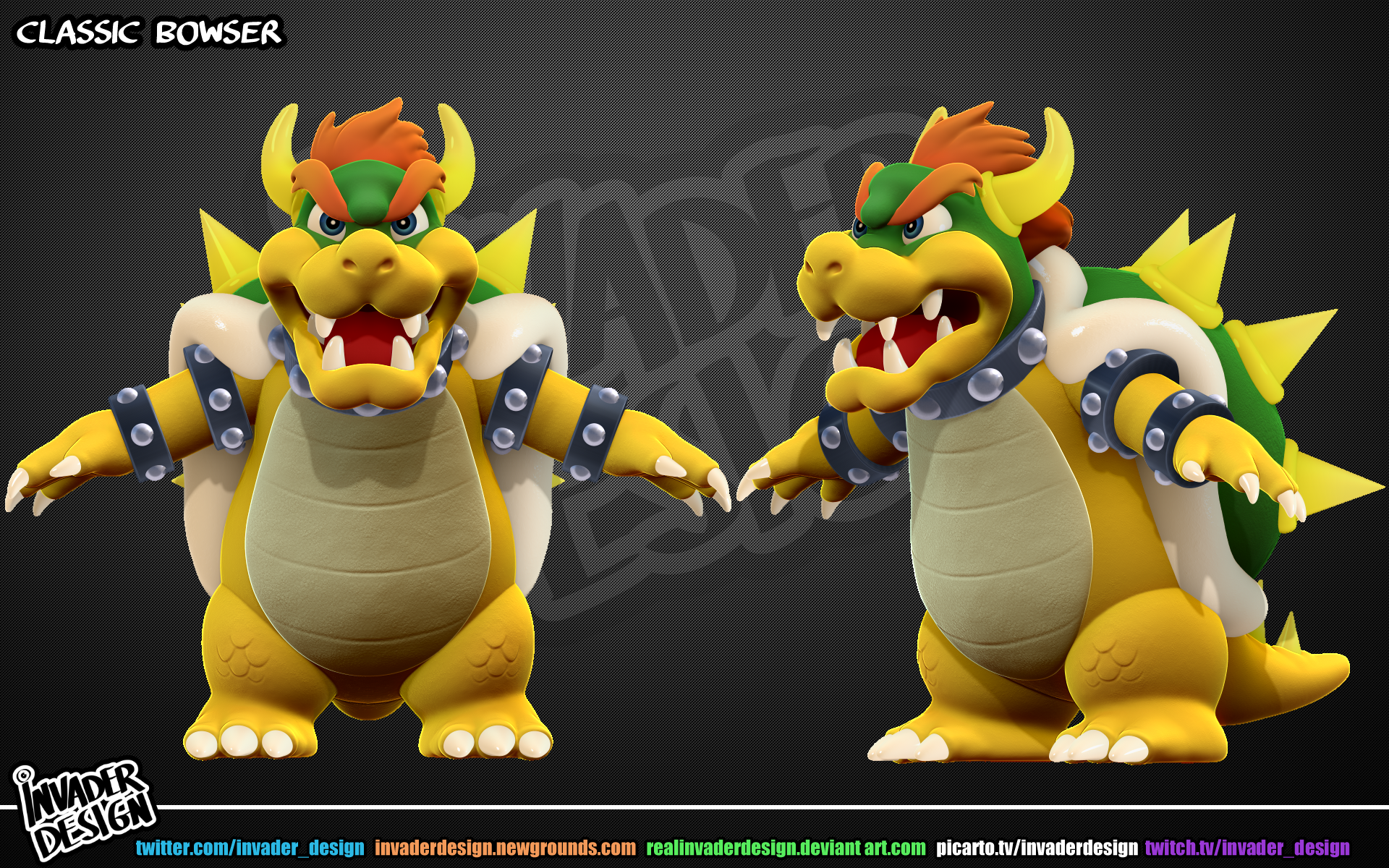 Wallpaper #8c6vJZMB71dOy6JZMRQu64 Classic Bowser by Invaderdesign on Newgrounds