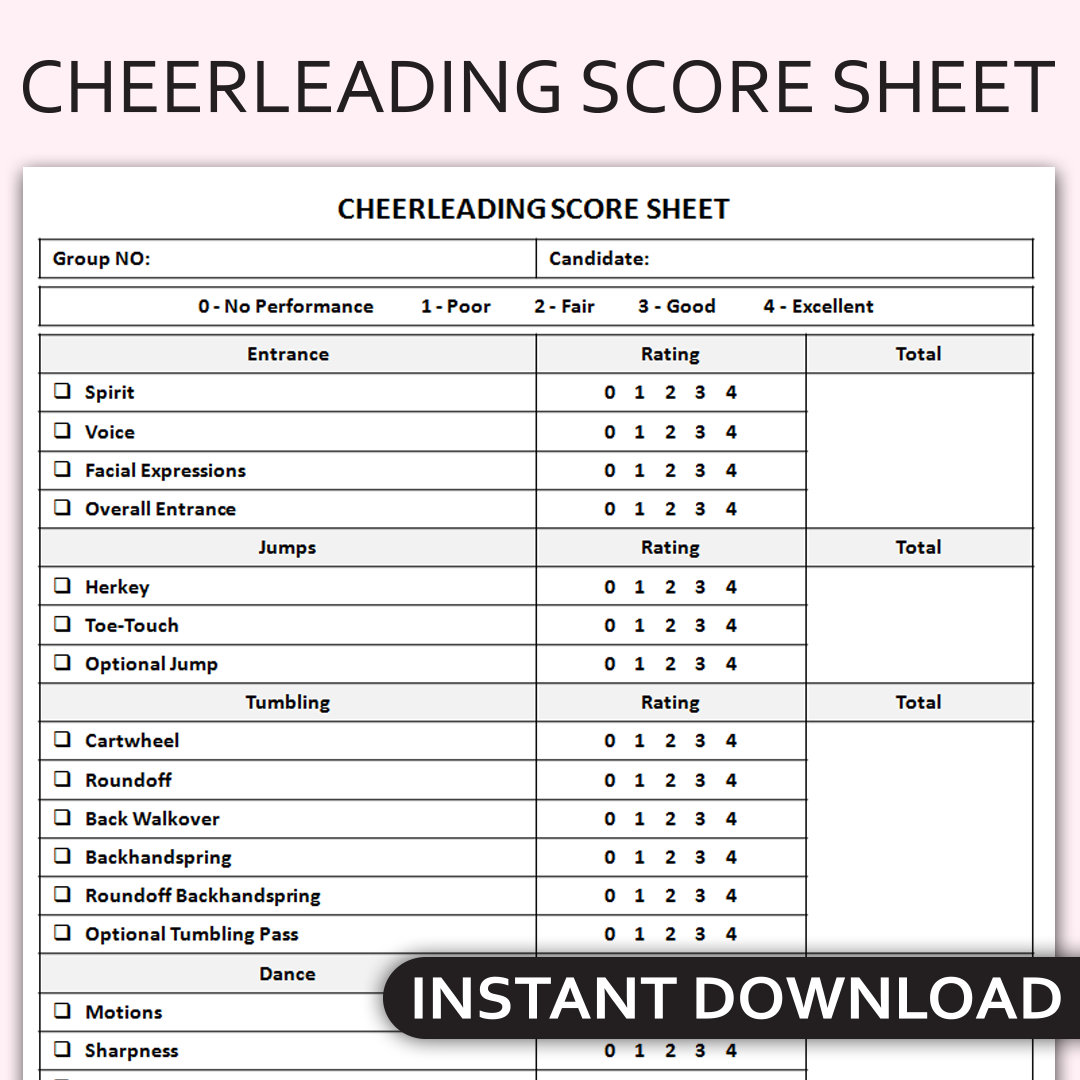 Wallpaper #v7hw2pIBJvJKYCmEjfFq326 Printable Cheerleading Score Sheet Cheer Competition Tracke Inspire