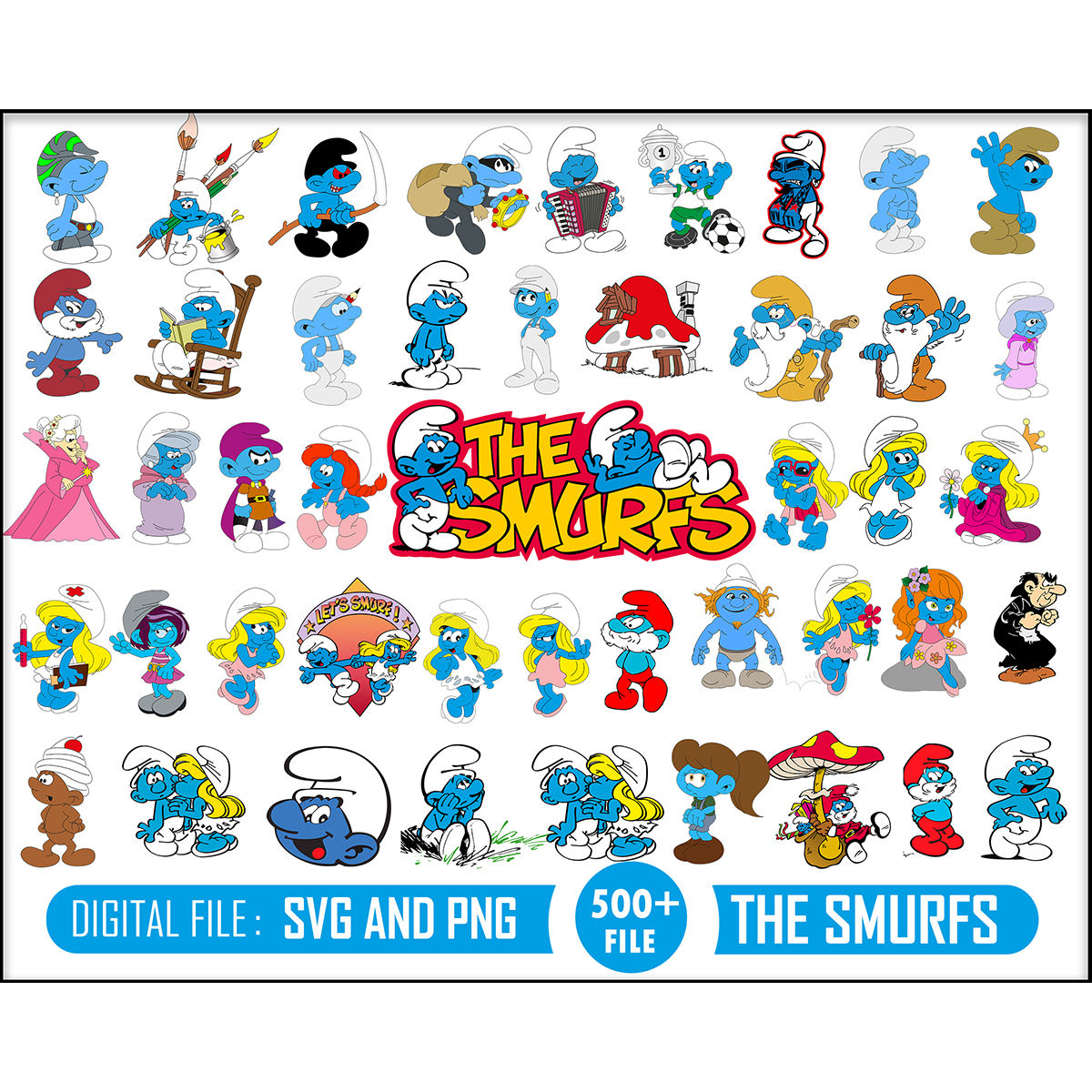 Wallpaper #H2dz75IBSpphPi3-nGIR116 500 Smurfs Svg Cricut File Mega Bundle Smurfs Png Smurfs Inspire