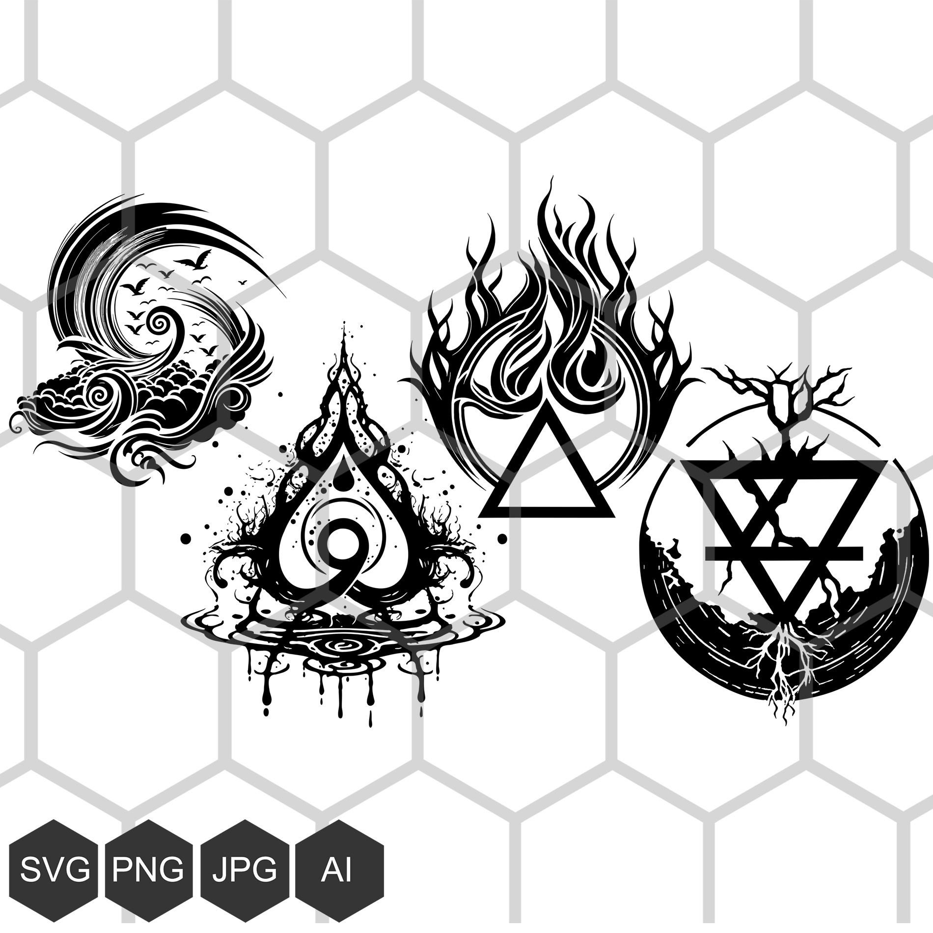 Wallpaper #_Gep6ZIBSpphPi3-WkJU219 Alchemy Elements Bundle Fire Svg Air Water Earth Elements F Inspire