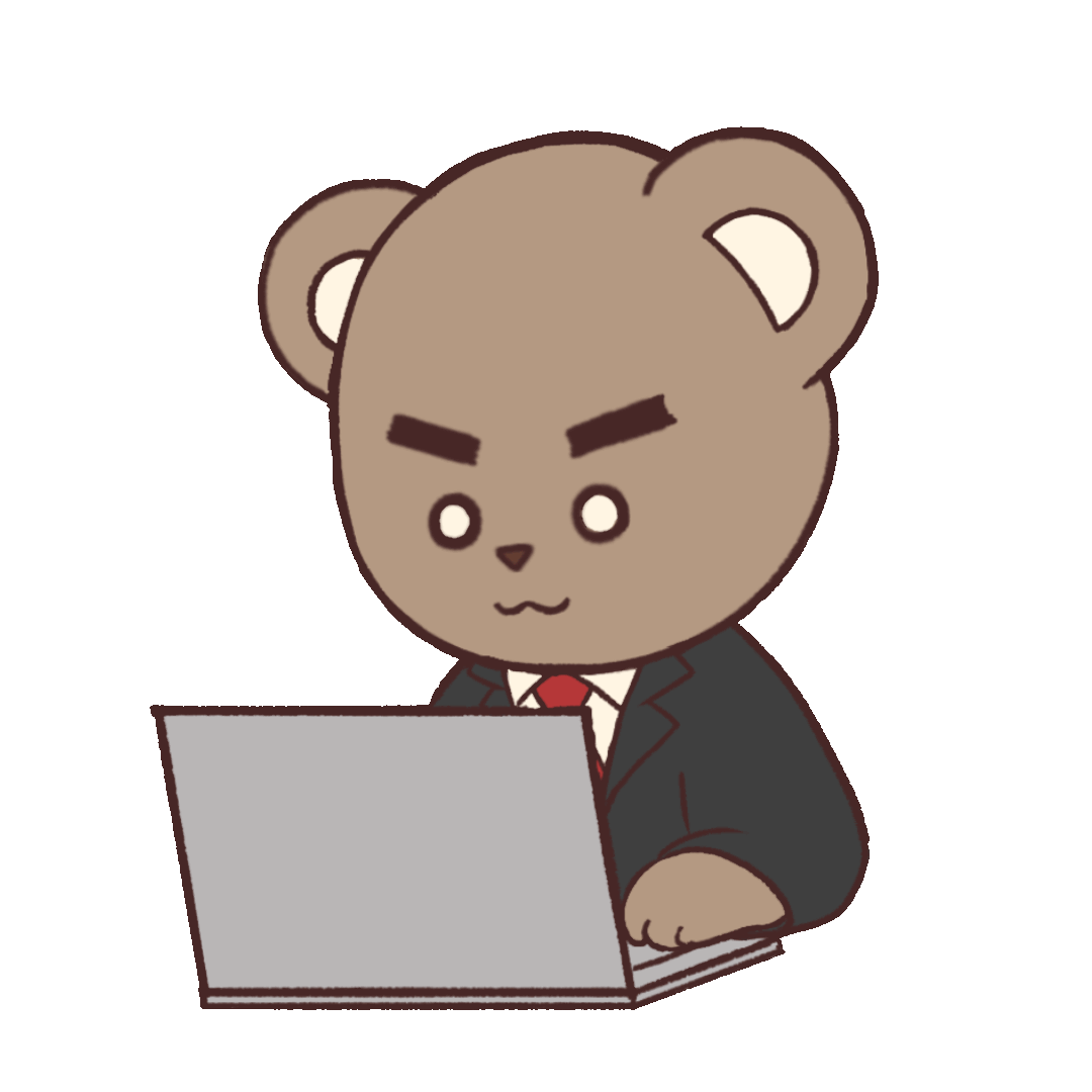 Wallpaper #MWcjC5MBSpphPi3-X9jd187 Animated Illustration of a Bear Using a Computer Ugokawa