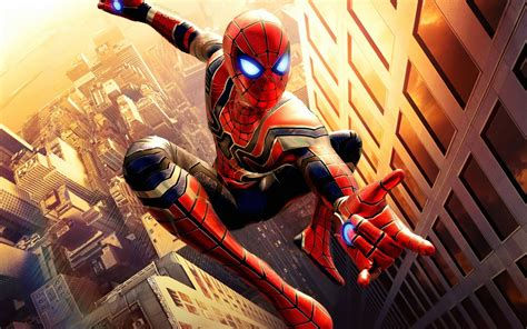 Wallpaper #YnP0fo4BFI5NbQksIxfN75 Spider-Man Swinging Through a Cityscape