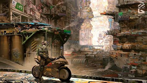 Wallpaper #b3MUf44BFI5NbQksqRec50 Artwork Futuristic City Cyberpunk Cyber City Cyber Science Fiction