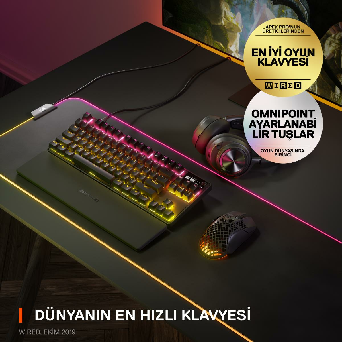 Wallpaper #NWdfA5MBSpphPi3-7LNJ214 Steelseries Apex Pro Tkl Mekanik Oyun Klavyesi 2023 Ingilizce Q