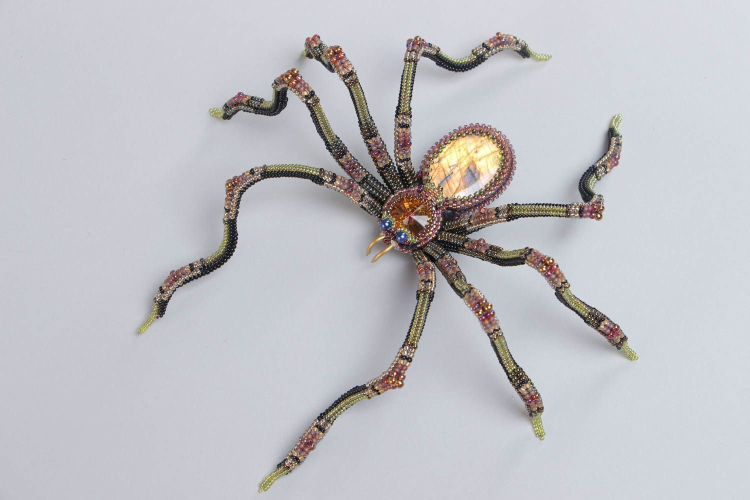 Wallpaper #H_SpOZMBKFX8bn3rSXeg162 Buy Handmade Beaded Spider Figurine Woven of Beads with Labradorite