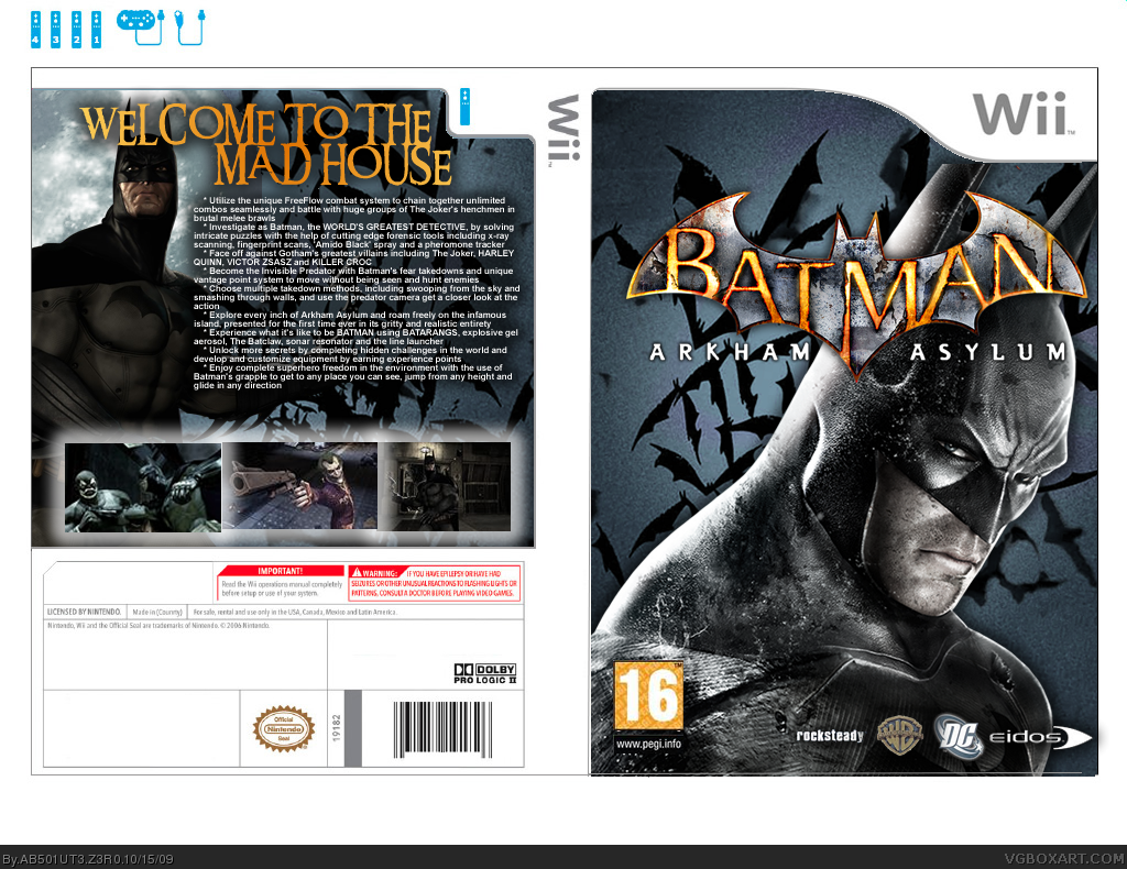 Wallpaper 546aa Batman Arkham Asylum Wii Box Art Cover by Ab501ut3 Z3r0 HD Wallpaper 546aa