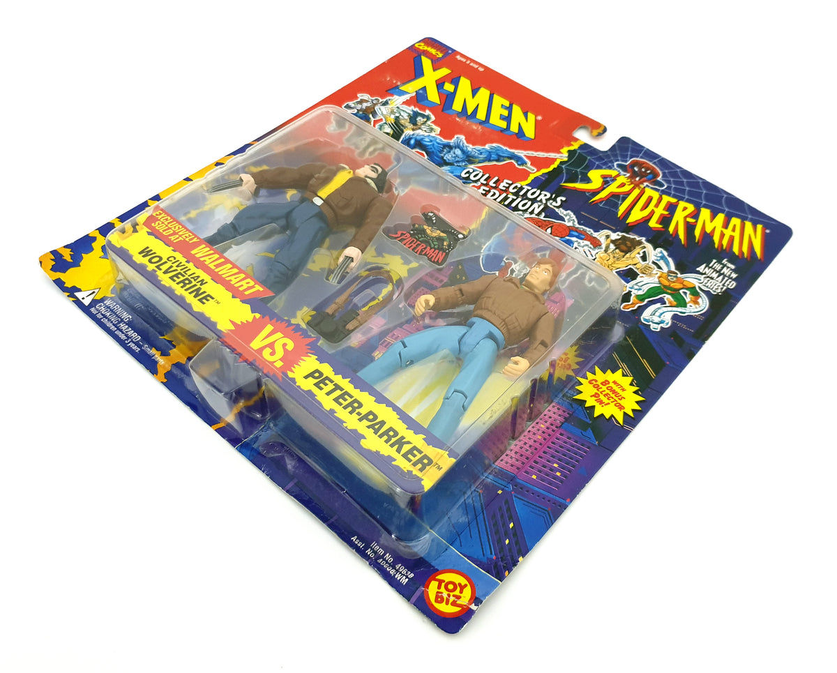 Wallpaper #t-_6S5MBMN-XEVvVqTyE434 1994 Toy Biz Marvel X Men Spider Man 5 Civilian Wolverine vs Peter