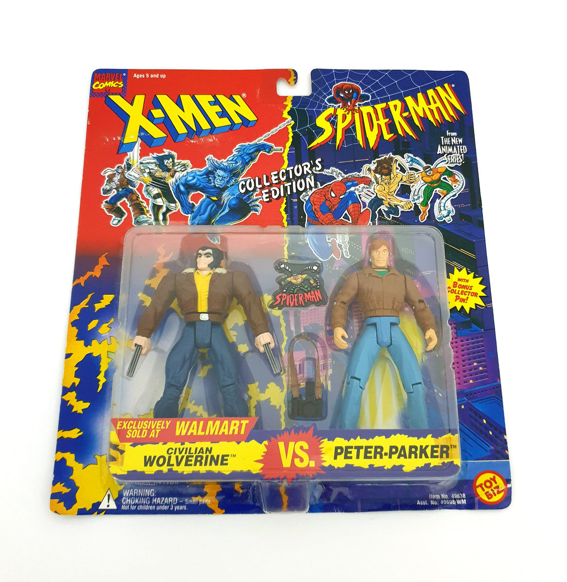 Wallpaper #t-_6S5MBMN-XEVvVqTyE254 1994 Toy Biz Marvel X Men Spider Man 5 Civilian Wolverine vs Peter