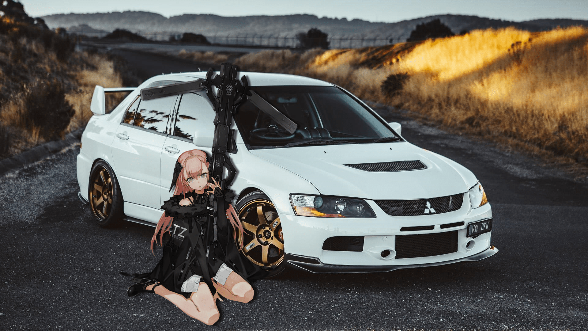 Wallpaper #46bf0 Download Girl Leaning on a Nissan Skyline Car Anime Wallpaper