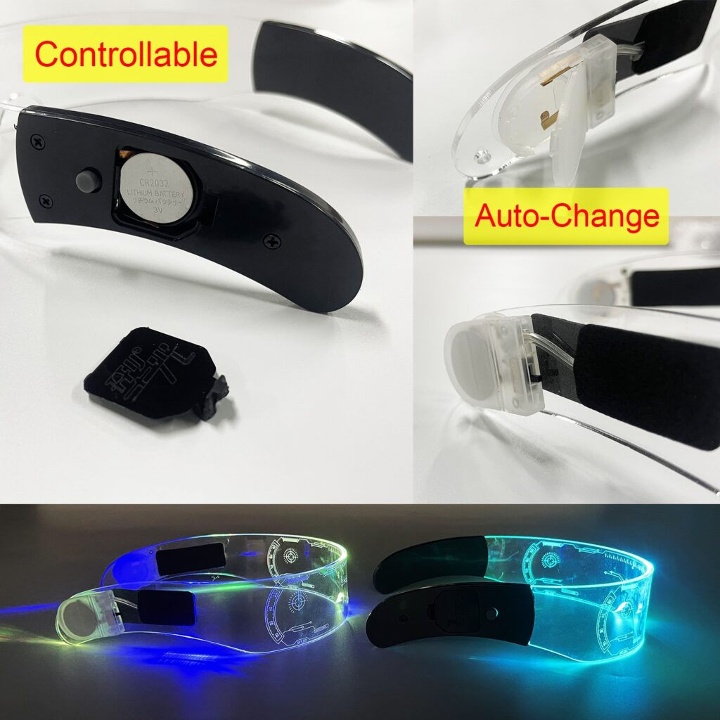 Wallpaper #1WiwJJMBSpphPi3-tDkd22 7 Color Decorative Cyberpunk Glasses Colorful Luminous Glasses LED