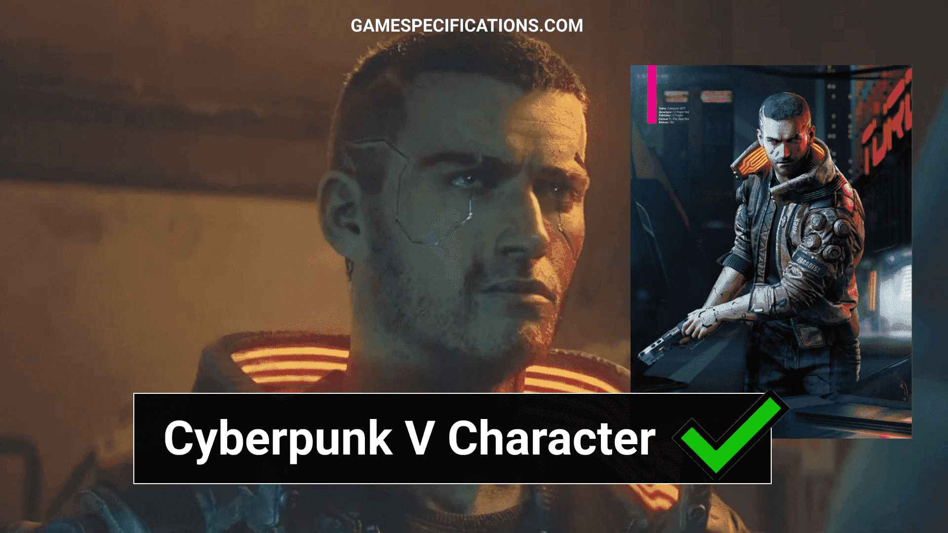 Wallpaper #_2cD_pIBSpphPi3-652y146 Cyberpunk V Character the Powerful Protagonist in the Cyber City