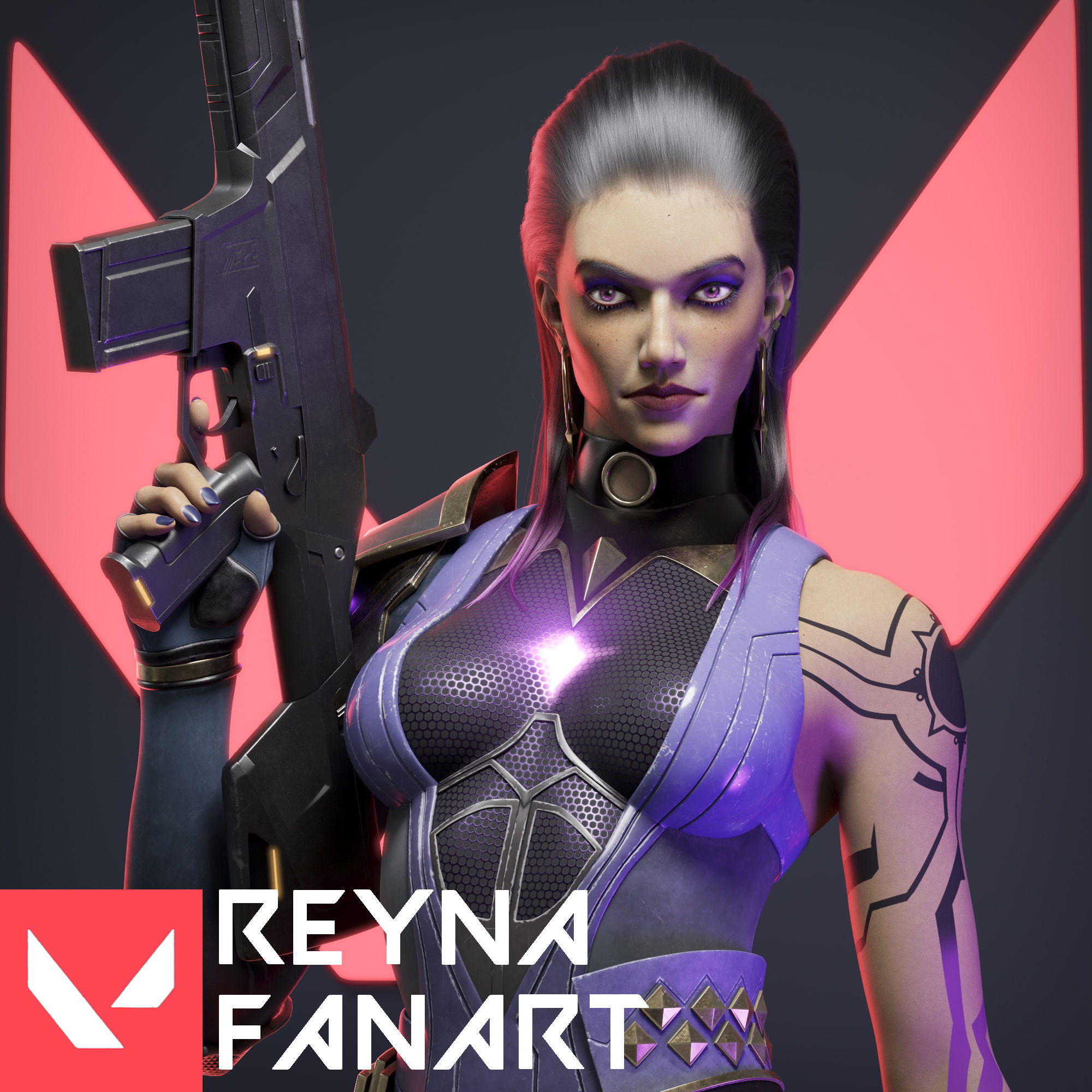 Wallpaper #ZmeeBZMBSpphPi3-Gb1g14 Reyna Valorant Fanart Zbrushcentral