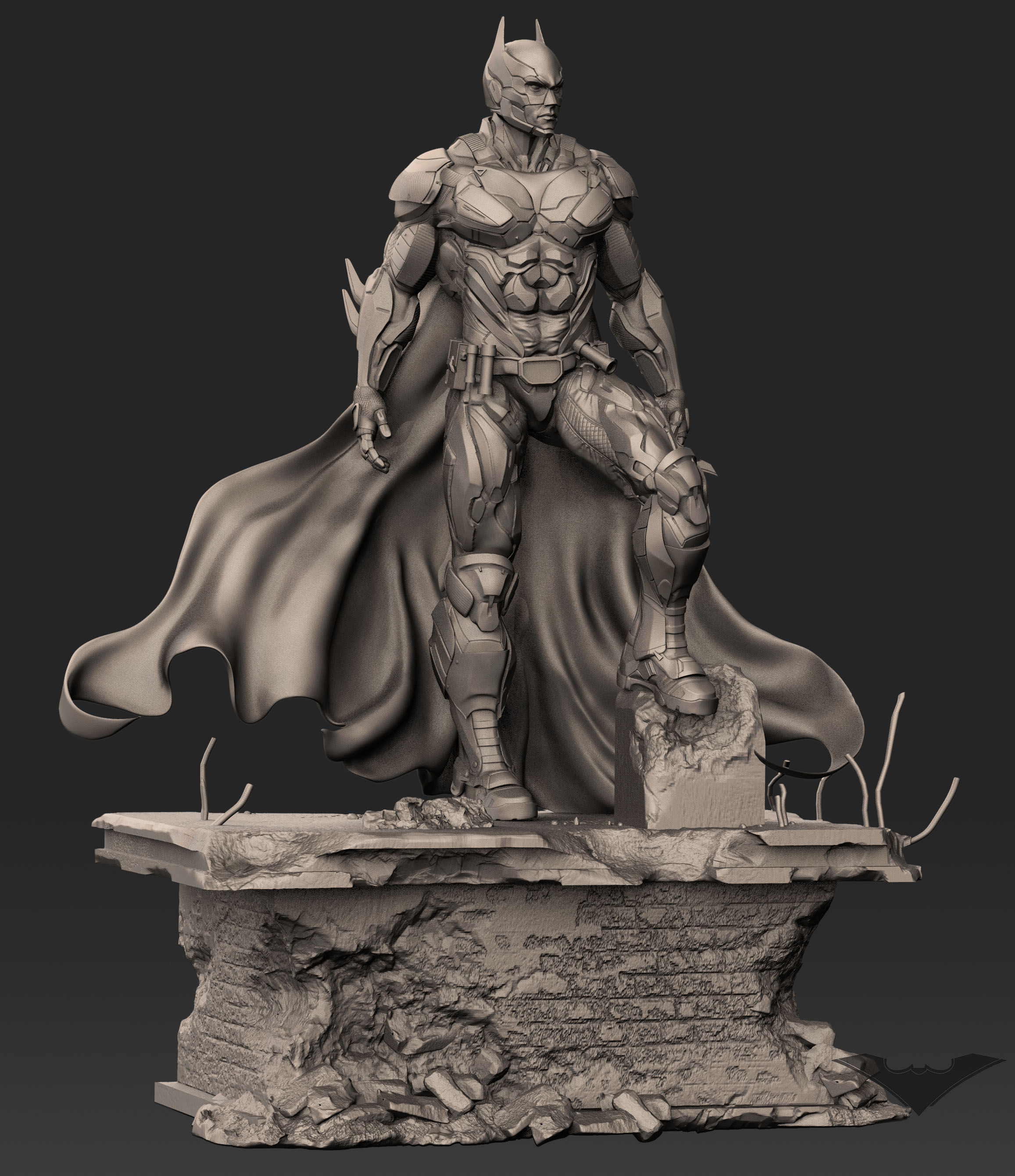Wallpaper #d2en9pIBSpphPi3-dYTy236 The Batman Posed Clay Renders Zbrushcentral