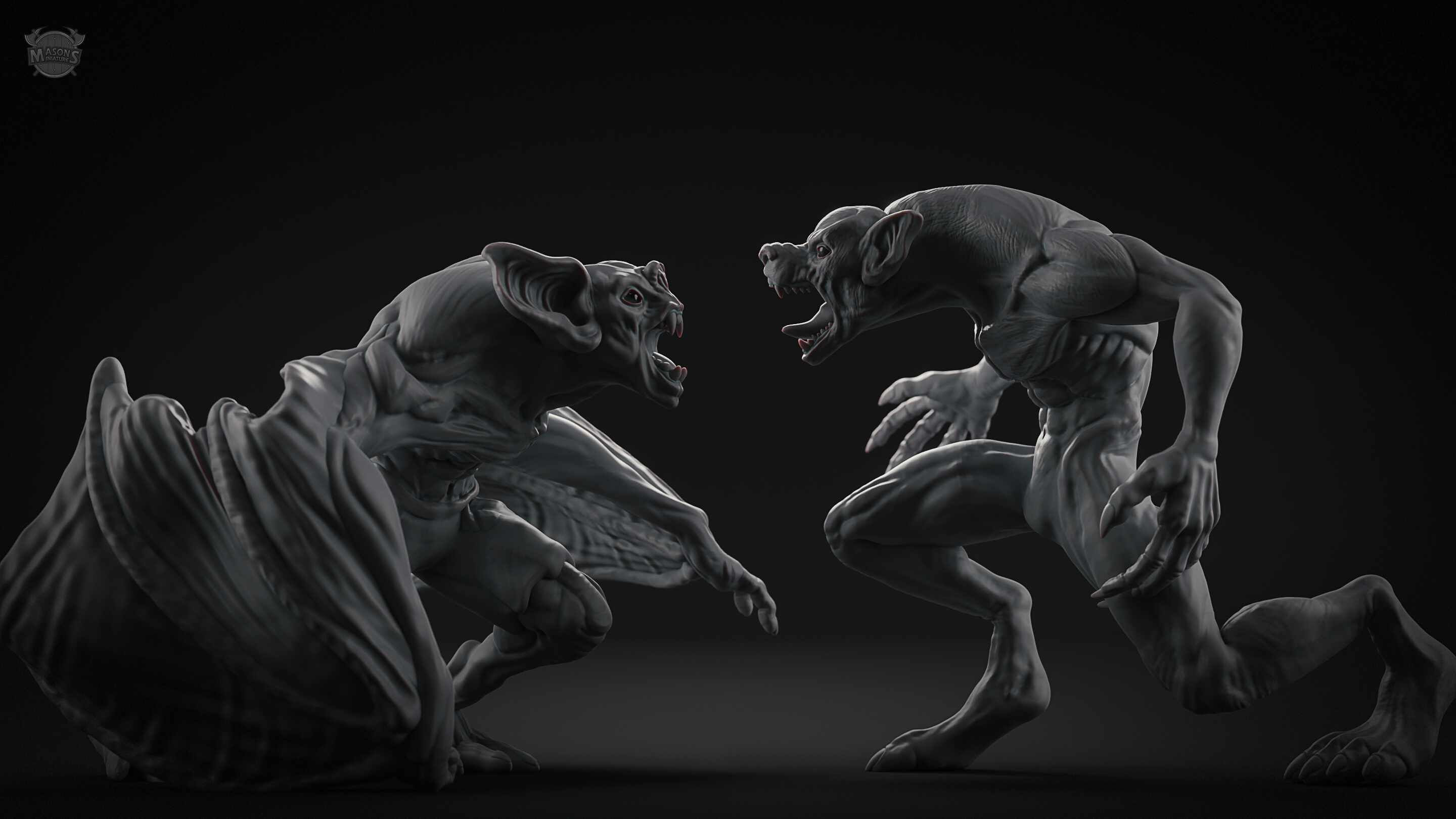 Wallpaper #uEB5MZMBJhL2WPbaucYs150 Werewolf vs Werebat Zbrushcentral