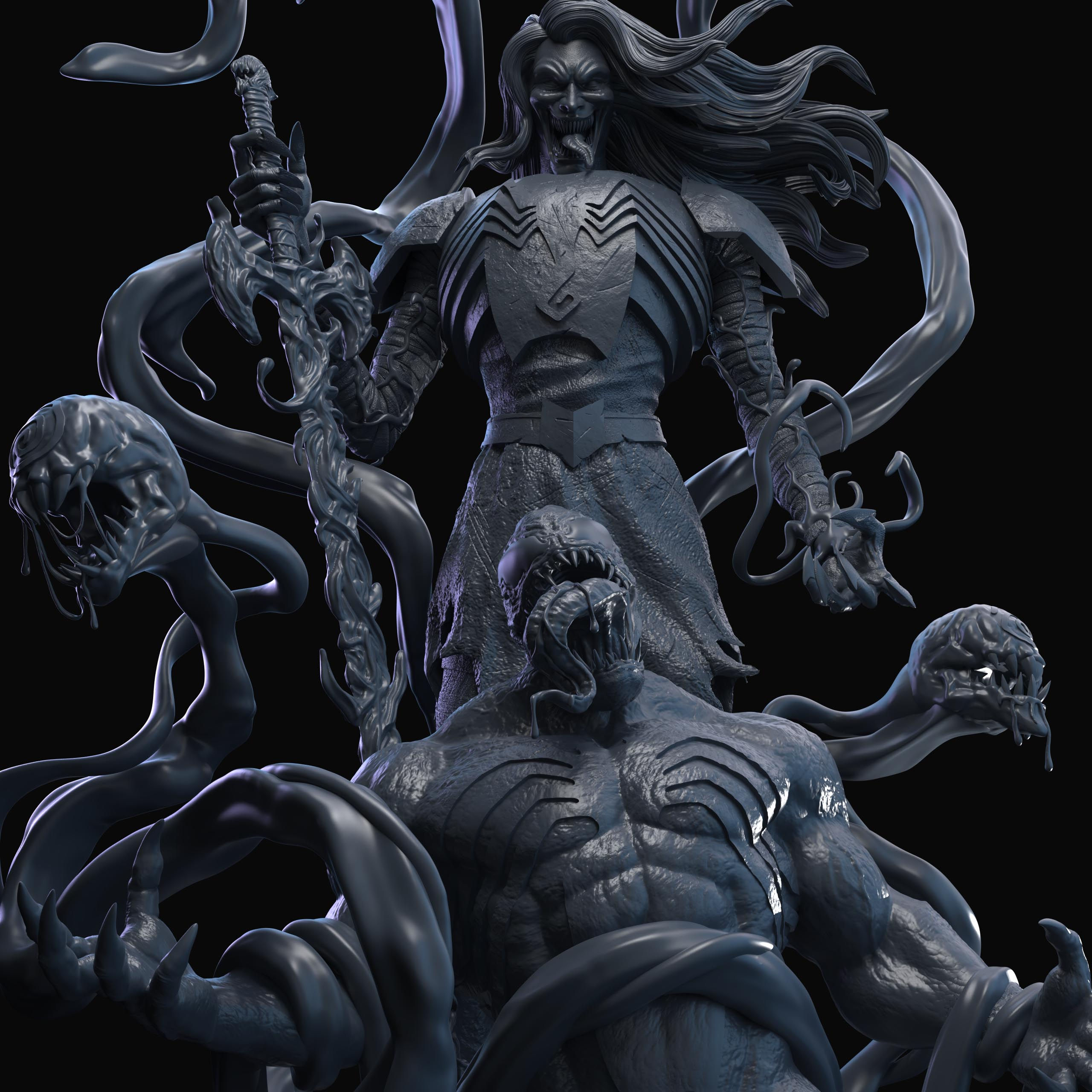 Wallpaper #rWet-pIBSpphPi3-8JGN321 Knull the God of the Symbiotes Clay Render Zbrushcentral