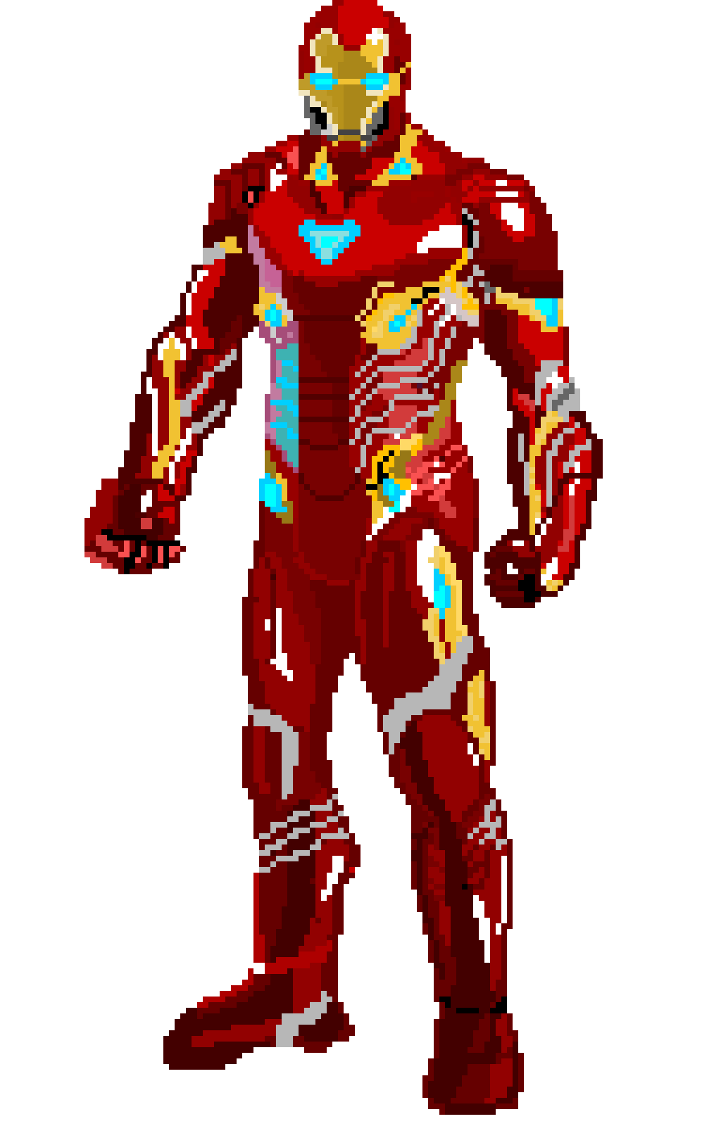 Wallpaper #WmfG65IBSpphPi3-W05G272 Iron Man Mark 50 MCU Pixel Art