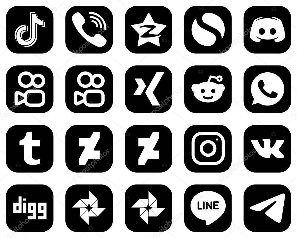 Wallpaper #q2eo85IBSpphPi3-BHbl206 Customizable White Social Media Icons Black Background Xing Qzone Text