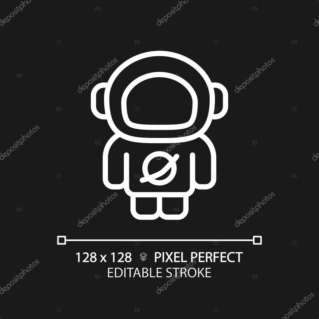 Wallpaper #YjGbNZMB5zzyi_yY1Fda340 Astronauta Pixel Perfecto Icono Lineal Blanco Para El Tema Oscuro