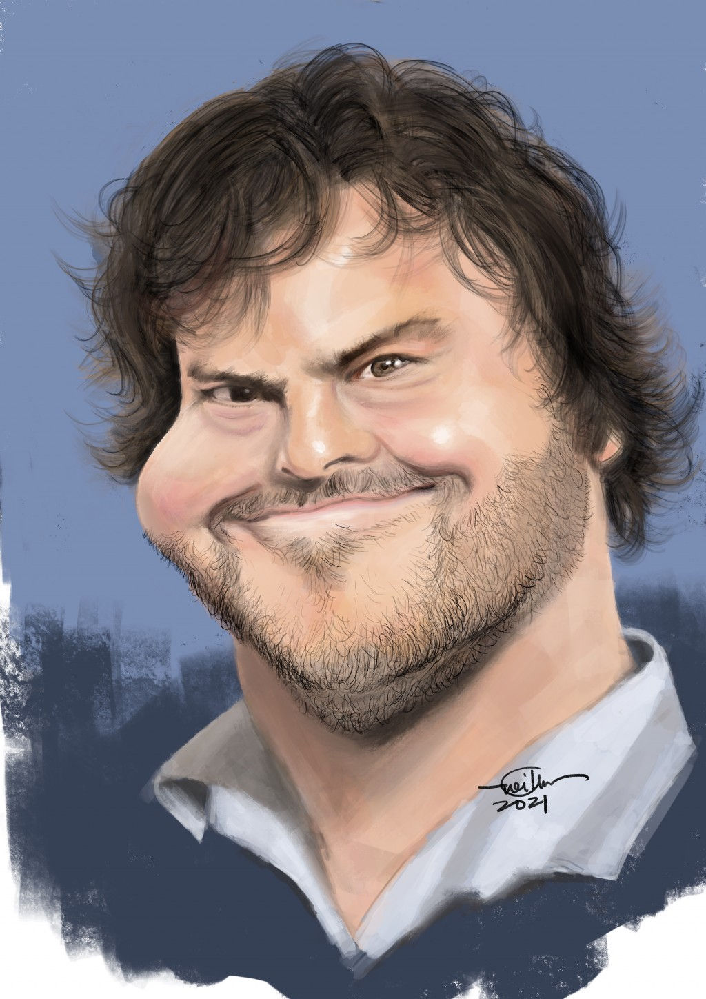 Wallpaper #f200d Intricate Detailed Caricature of Jack Black by Robert Crumb Creative