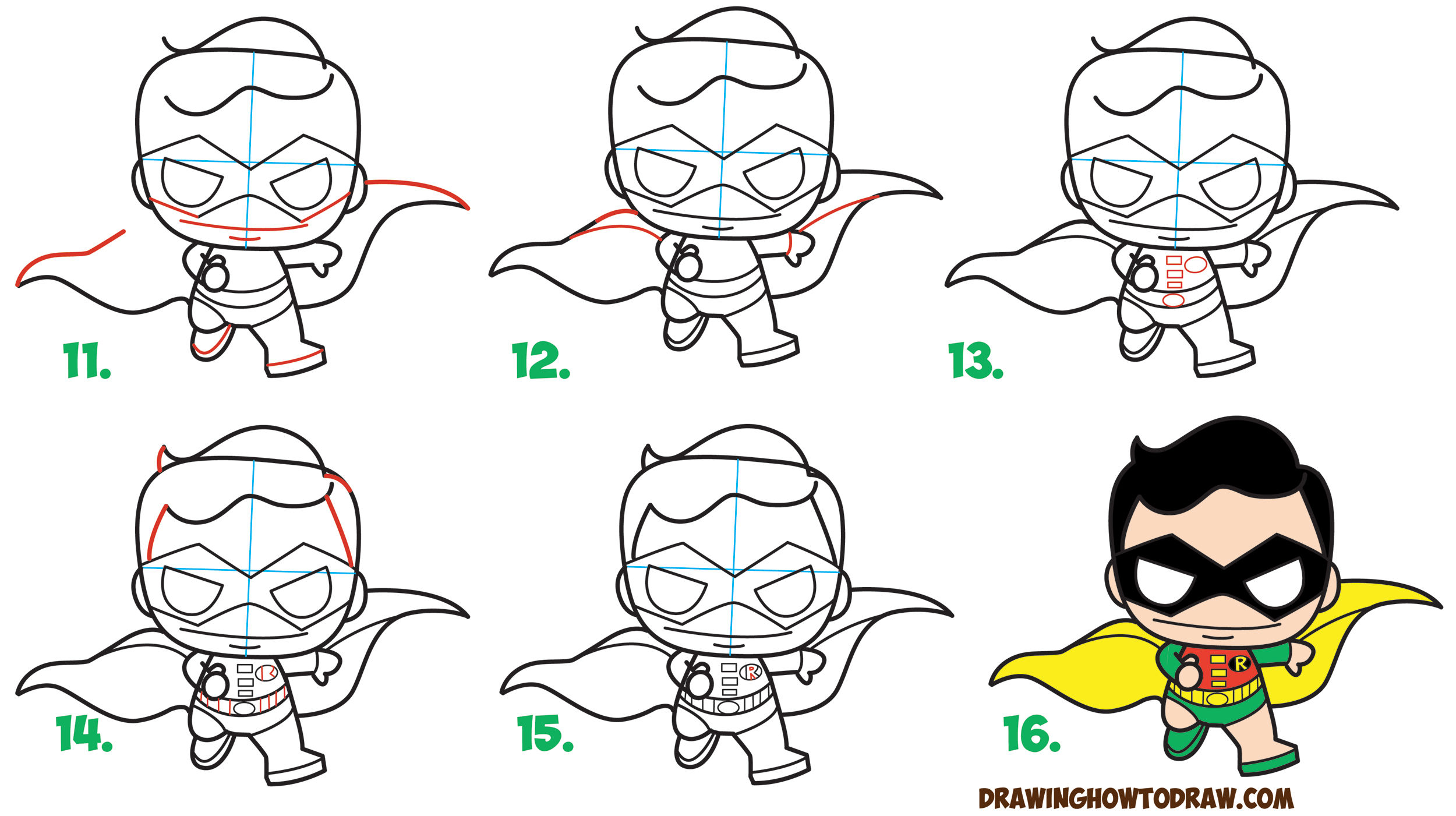 Wallpaper #KWf9_JIBSpphPi3-HZrD148 How to Draw Cute Kawaii Chibi Robin from DC Comics Batman Robin