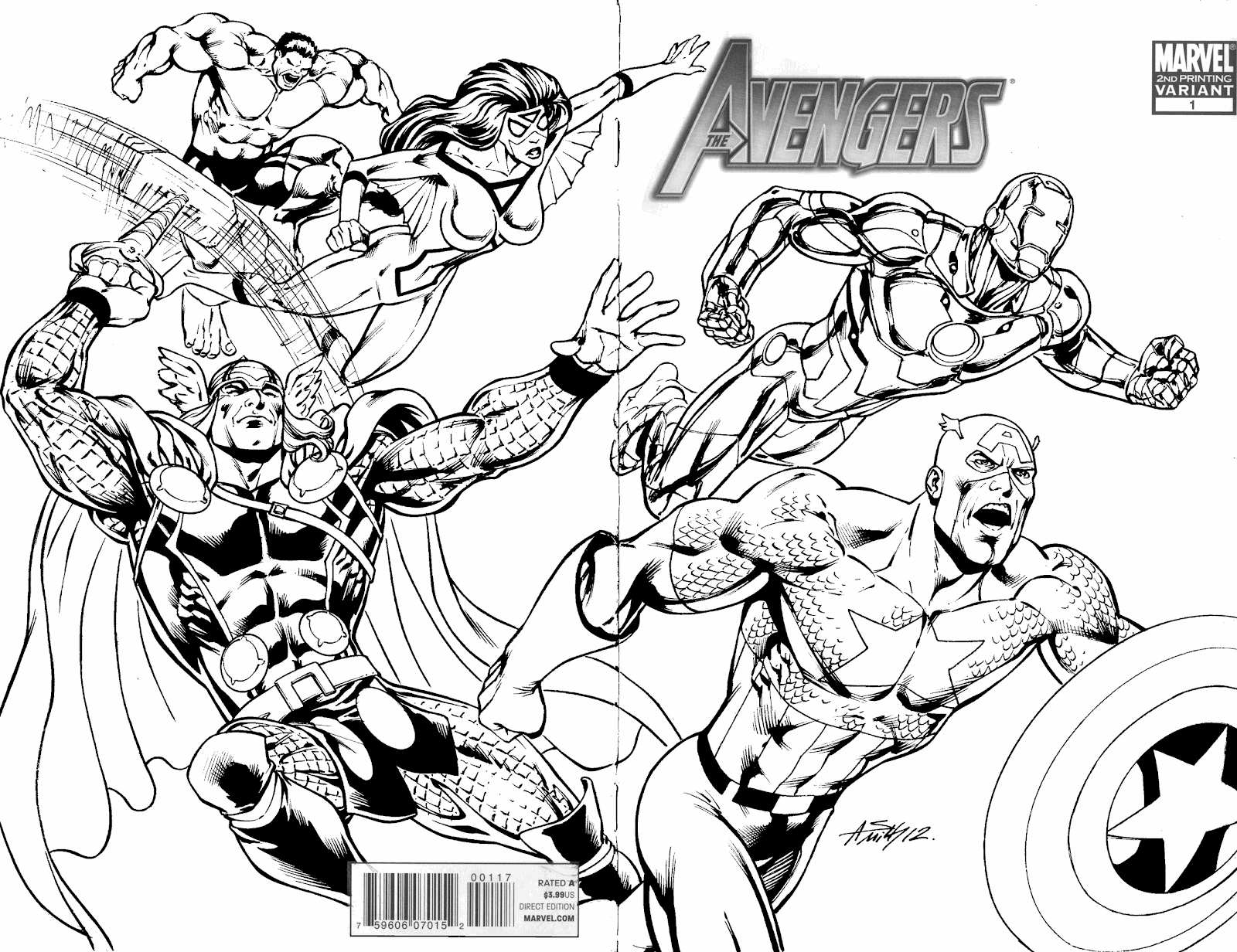 Wallpaper #t2eUB5MBSpphPi3-TMZz89 Marvel Superheroes Avengers in Action Coloring Page for Kids Printable