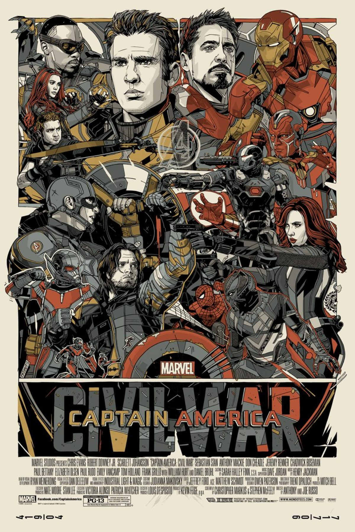 Wallpaper #WmfG65IBSpphPi3-W05G94 Mondo Unleashes Tyler Stouts Captain America Civil War Birthmovies
