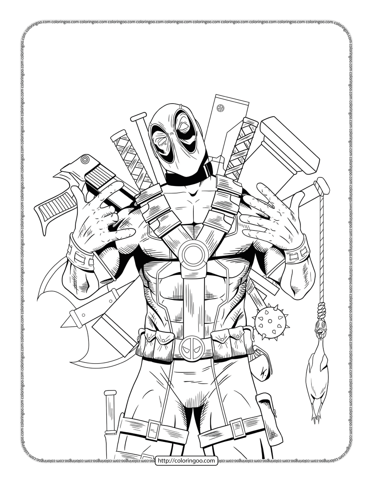 Wallpaper #HWfz8pIBSpphPi3-MnOE199 Marvel Deadpool Coloring Pages