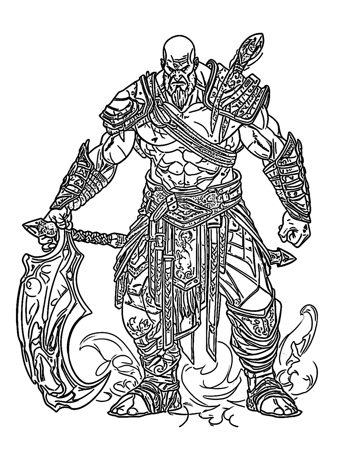 Wallpaper #fKVEOJMBVBiSkHCaLI1q189 Kratos Coloring Pages Online for Kids