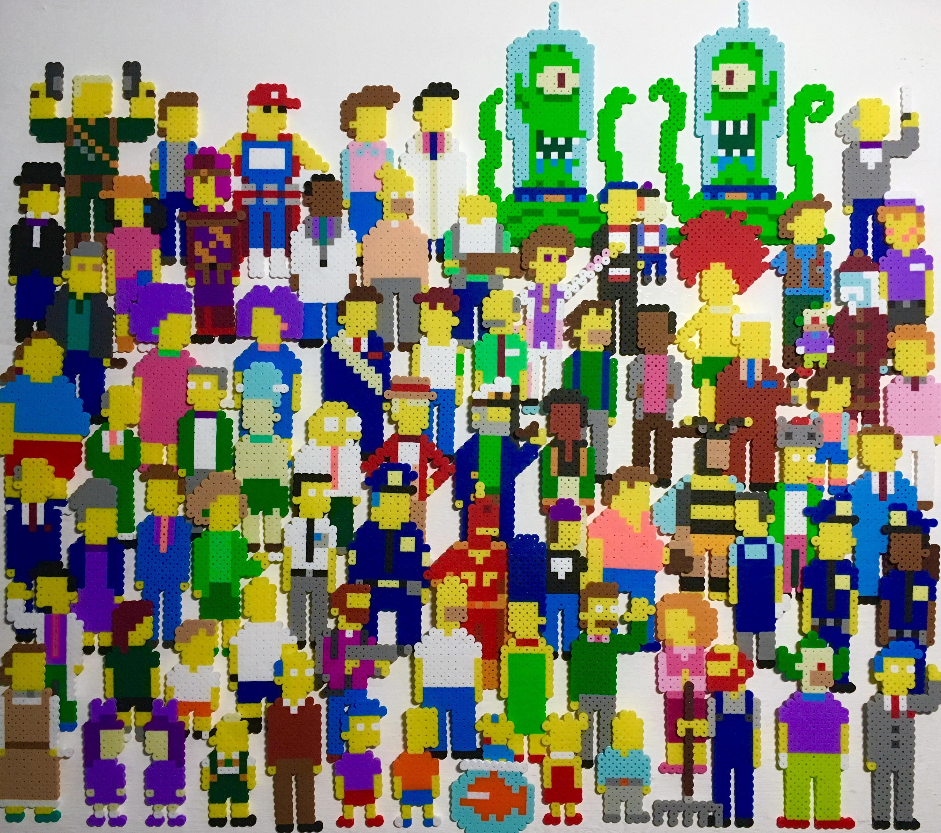 Wallpaper #YVanepcBsd6xcFiEltxK85 The Simpsons Minimalist Pixel Art in Perler Beads Ralternativeart