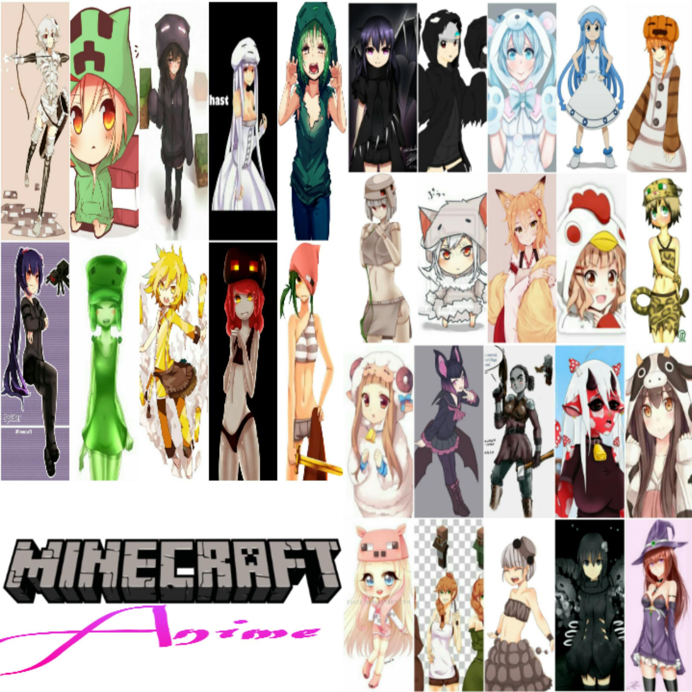 Wallpaper #YBmWDo8BtGB6xQ78_lp_0 Some Minecraft Mobs in Anime Version Rgaming