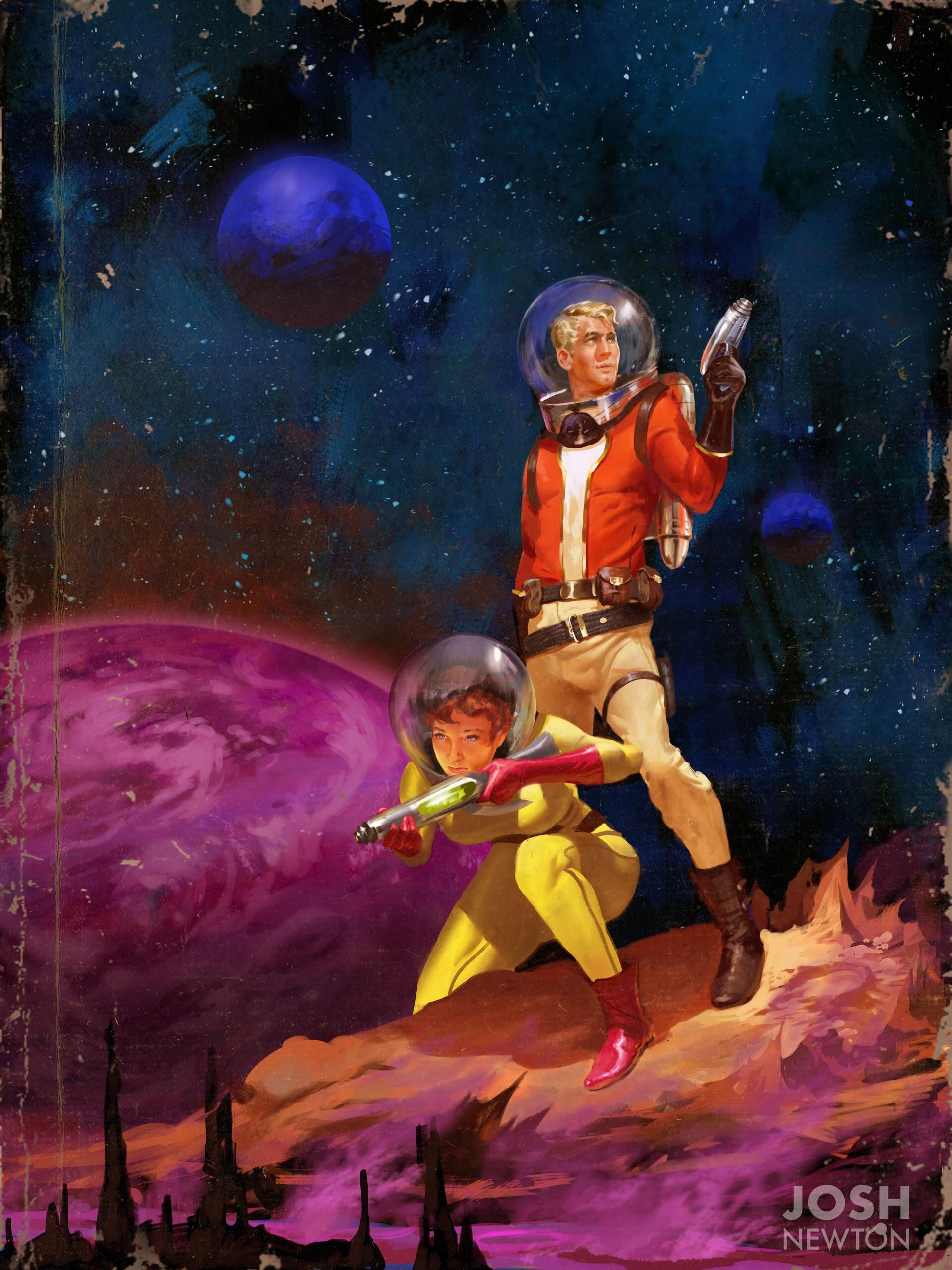 Wallpaper #-vSTOpMBKFX8bn3rTngm237 Vintage Sci Fi Poster by Josh Newton Rretrofuturism