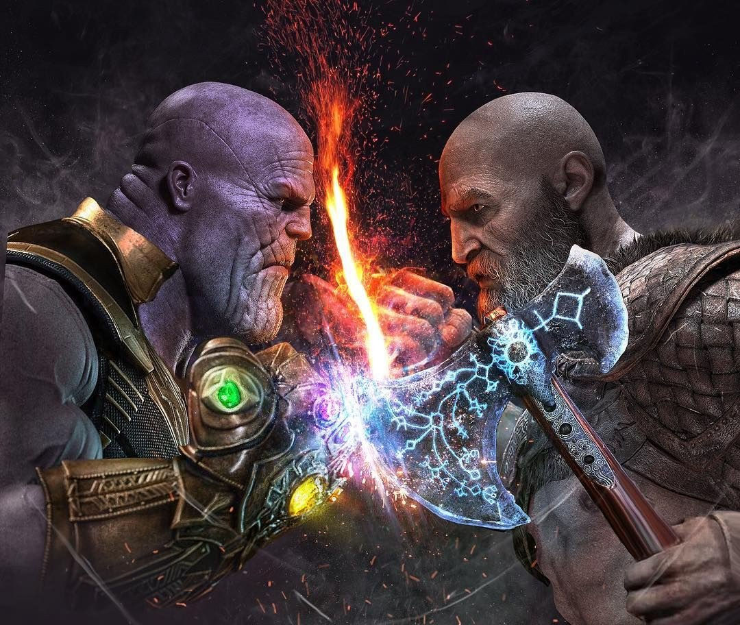 Wallpaper #FWex6pIBSpphPi3-lEi-195 Thanos vs Kratos Fan Art Rgaming