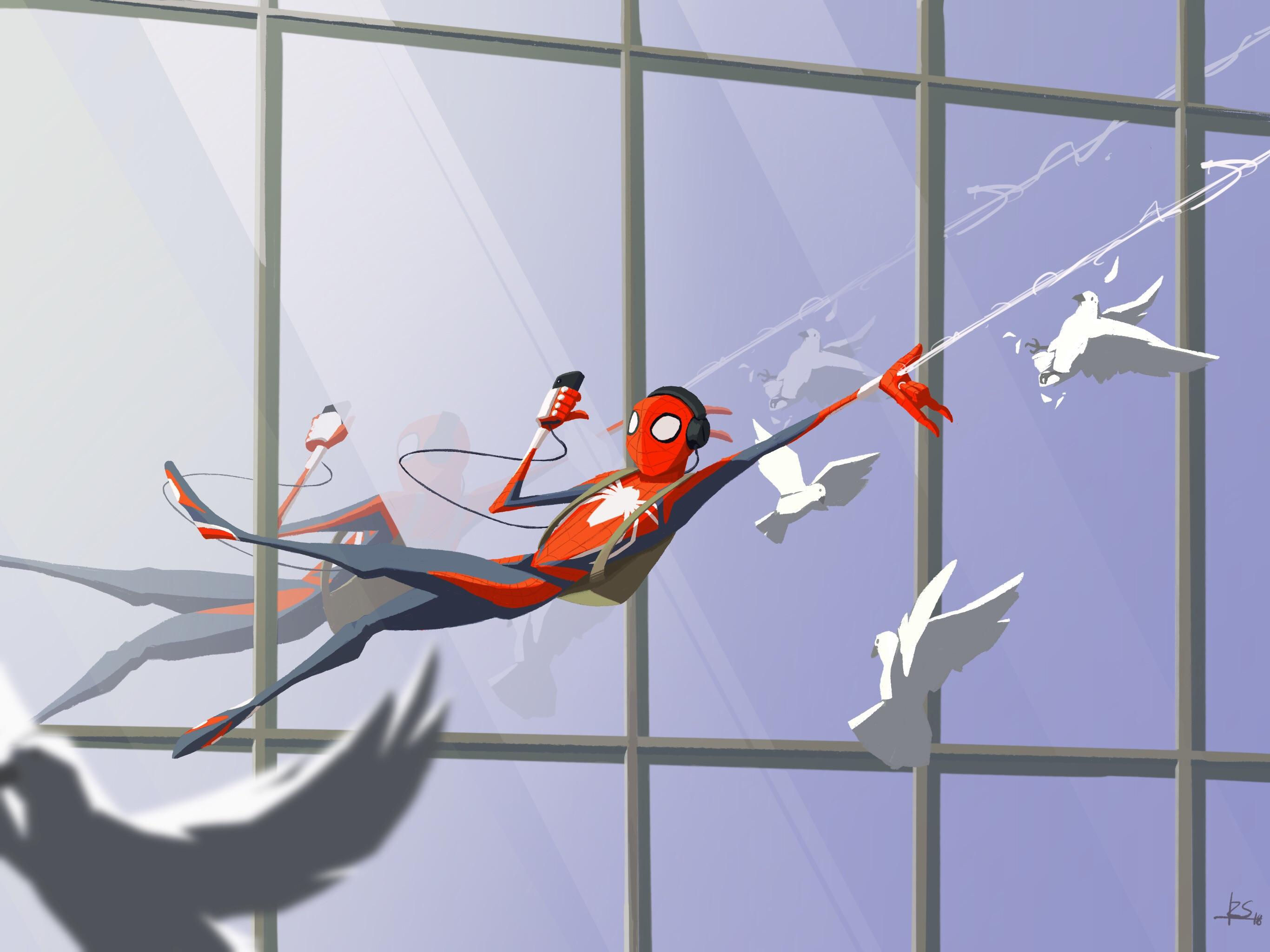 Wallpaper #bttkMpMB3oUMxGFS_z35189 Joining the Hype Train with This Drawing of Old Spidey Swinging Through