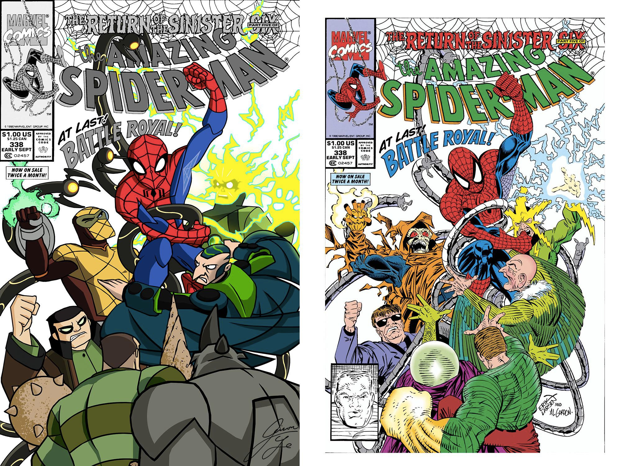 Wallpaper #ceb46 1920x1080 Spiderman vs Sinister Six Art Laptop Full HD 1080p HD 4K