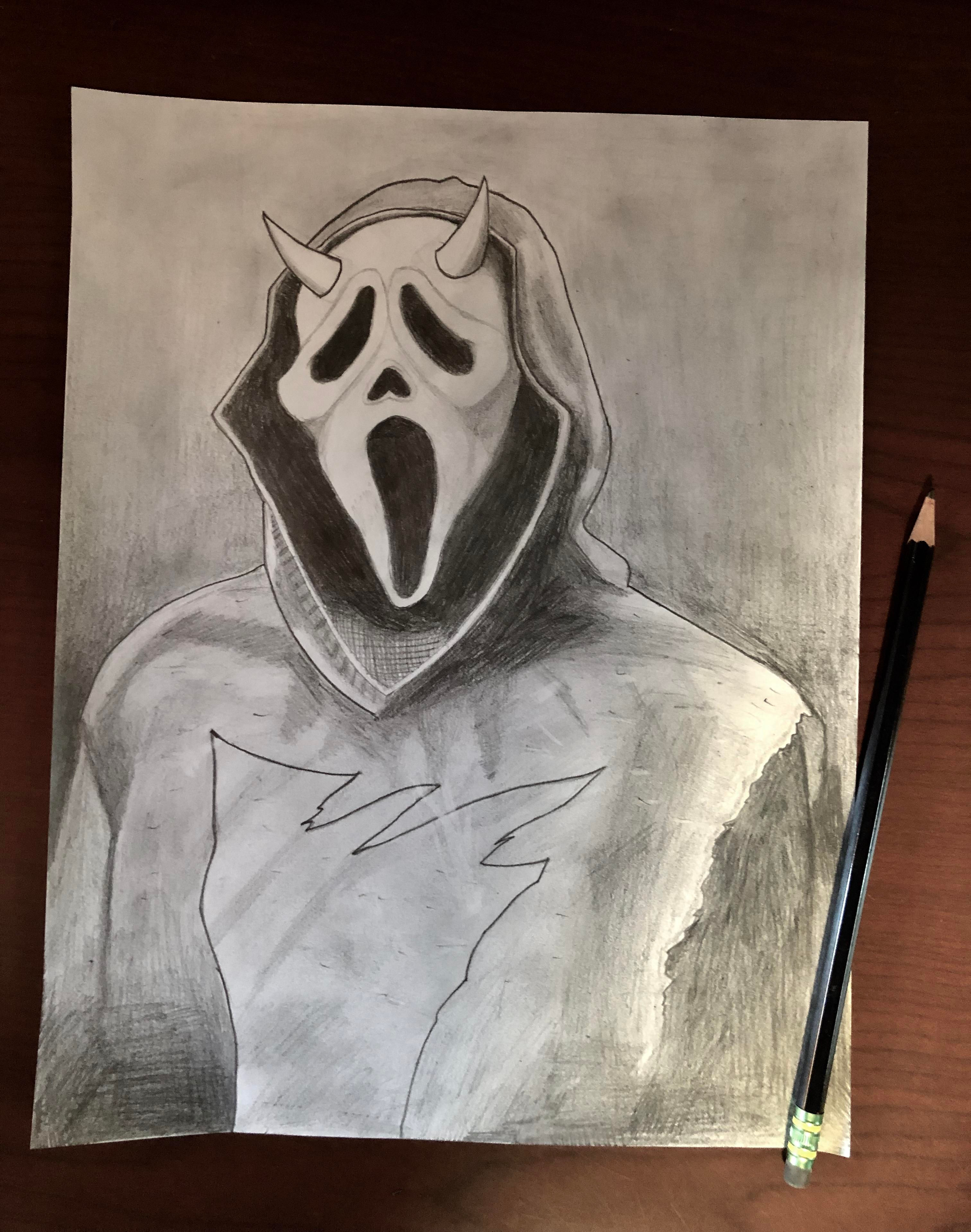 Wallpaper #ZPTDOZMBKFX8bn3rg3ez302 Ghost Face Pencil Drawing I Made Today Rdeadbydaylight