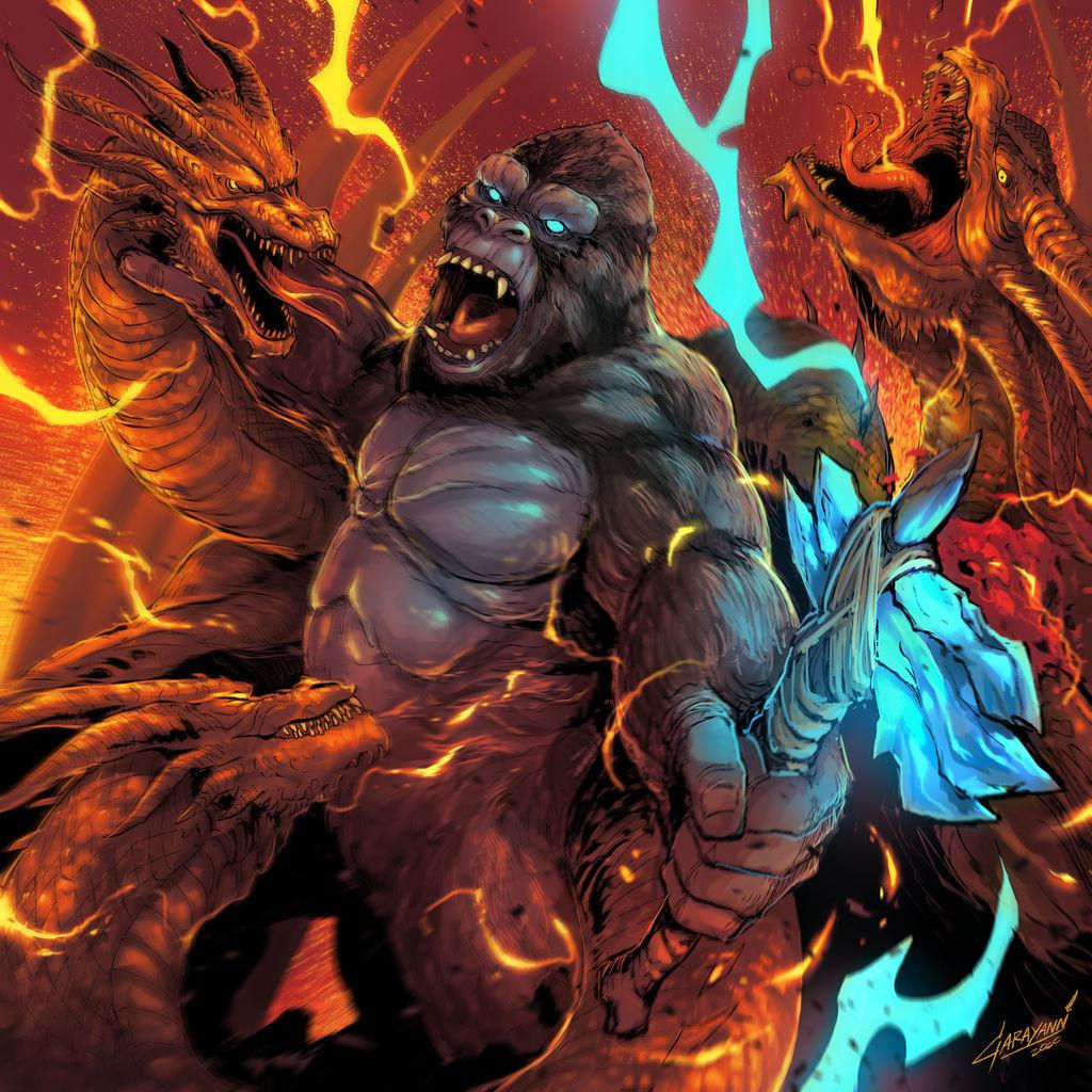 Wallpaper #1u_fTJMBMN-XEVvVqz47236 Kong vs Ghidorah by Garayann Rkingkong