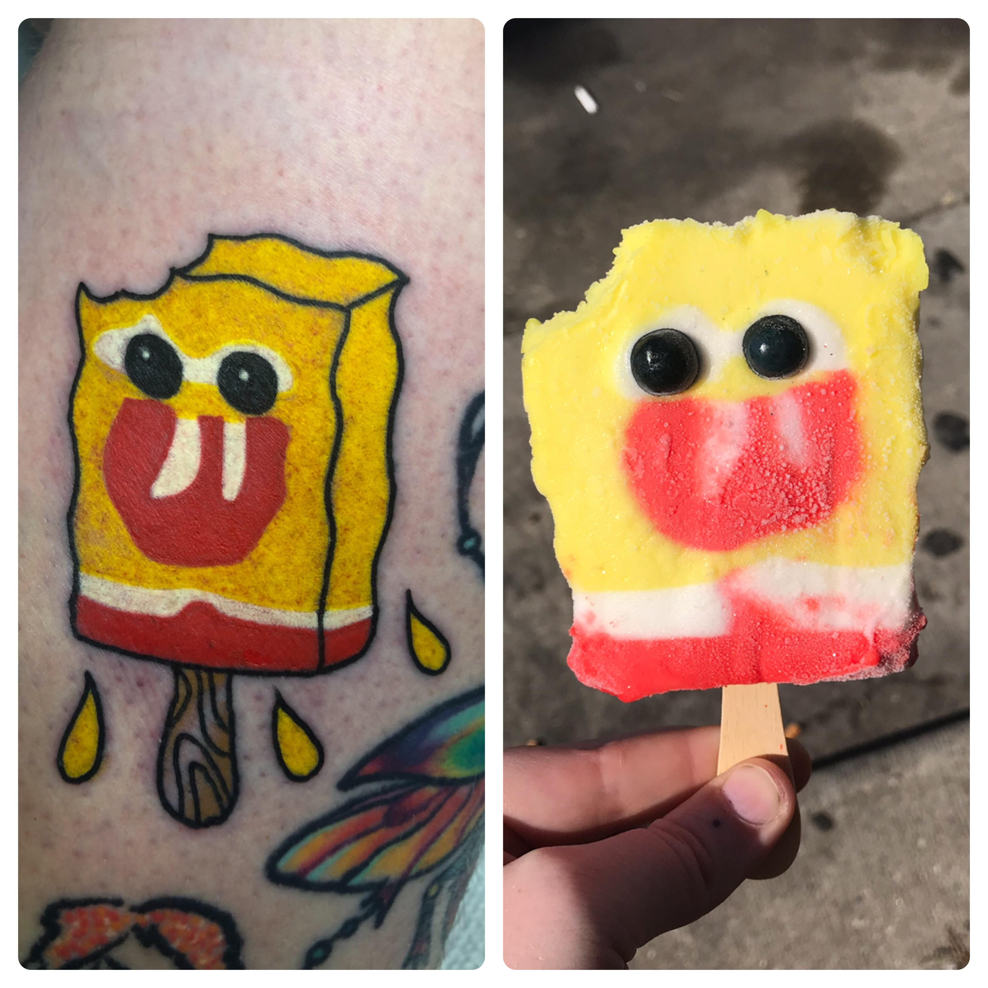 Wallpaper #_DF3NZMB5zzyi_yYnlbF128 We Opened a Spongebob Popsicle and Agreed to Tattoo Whatever It Looked