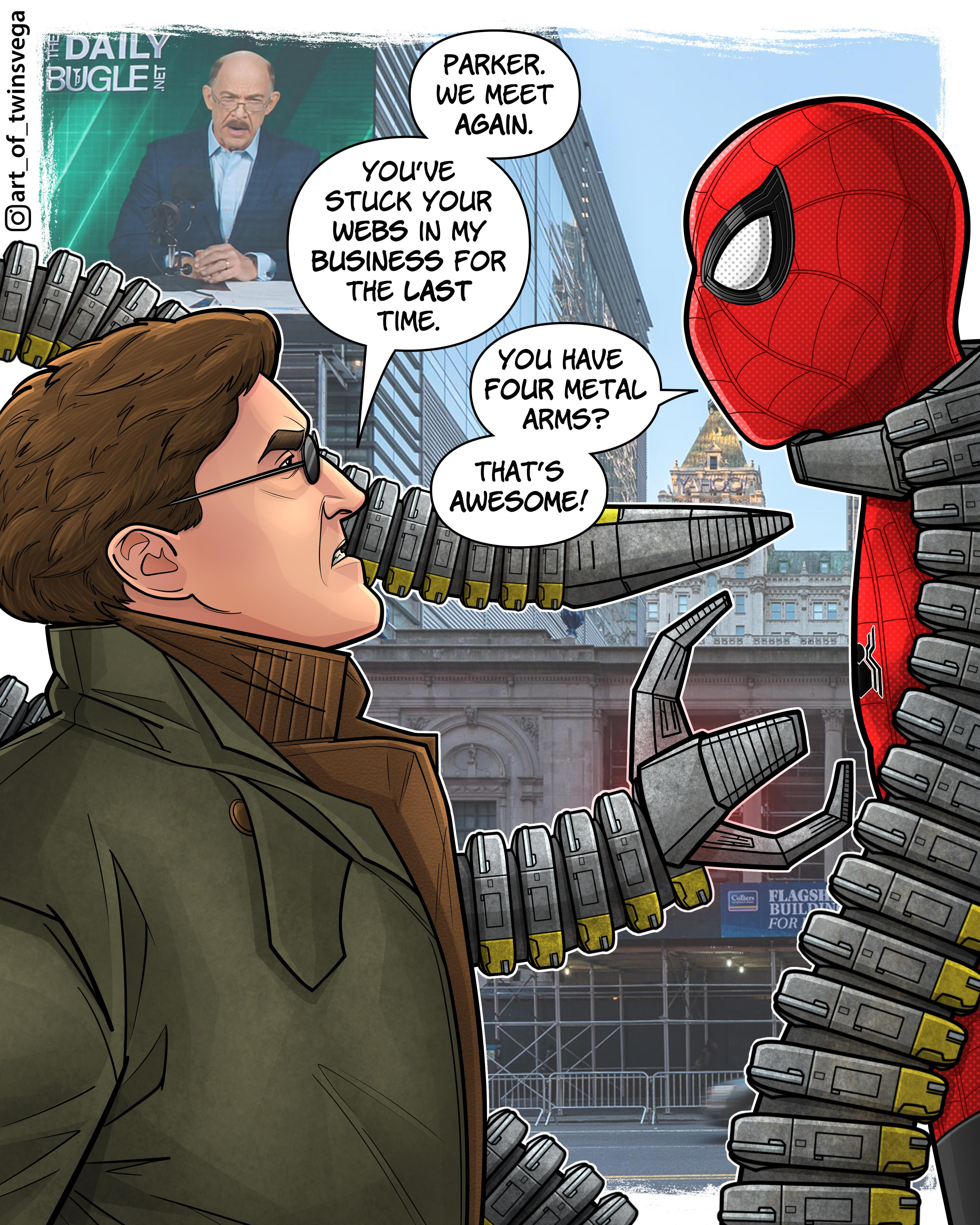 Wallpaper #Rhn7BI8BtGB6xQ7881D70 Tom Holland Spider Man vs Doc Ock by at Art of Twinsvega Marvelstudios