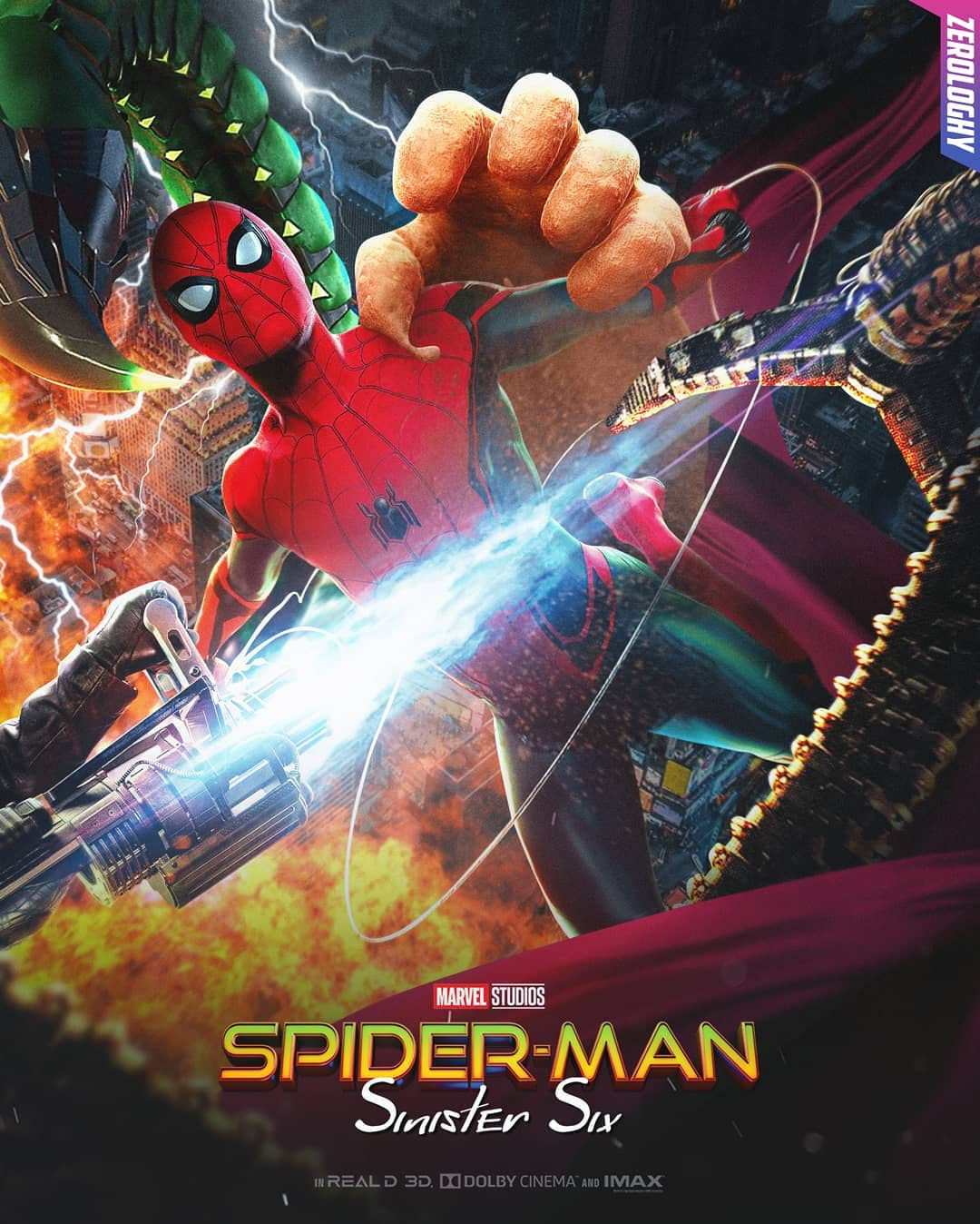 Wallpaper #ceb46 1920x1080 Spiderman vs Sinister Six Art Laptop Full HD 1080p HD 4K