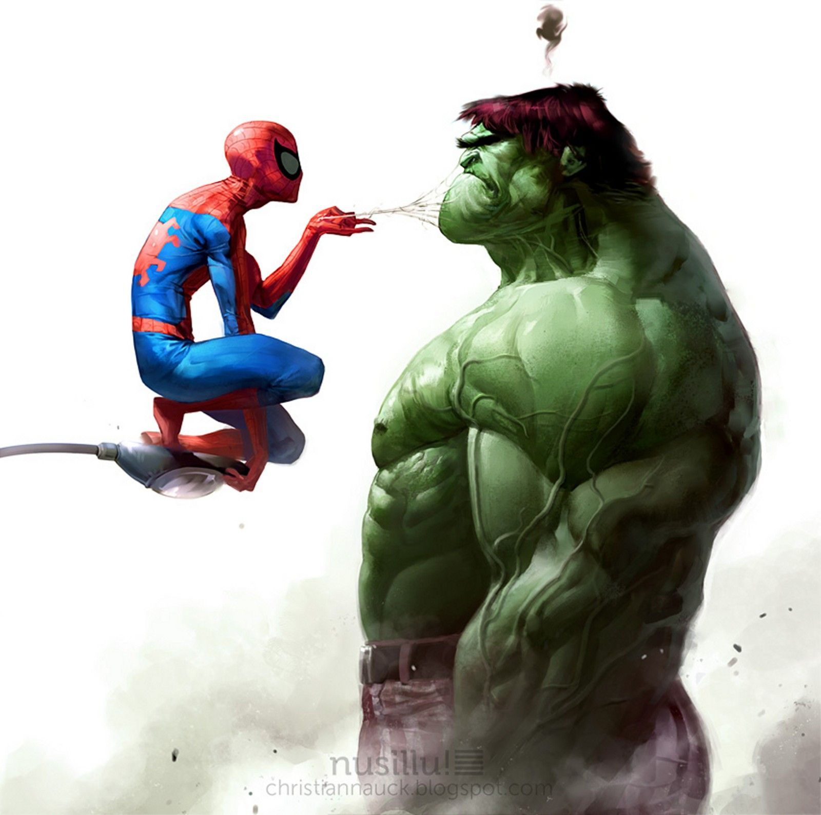 Wallpaper #lX0F9Y4Bnwiau_P6KBEk6 Spider Man vs the Hulk by Christian Nauck Rmarvel