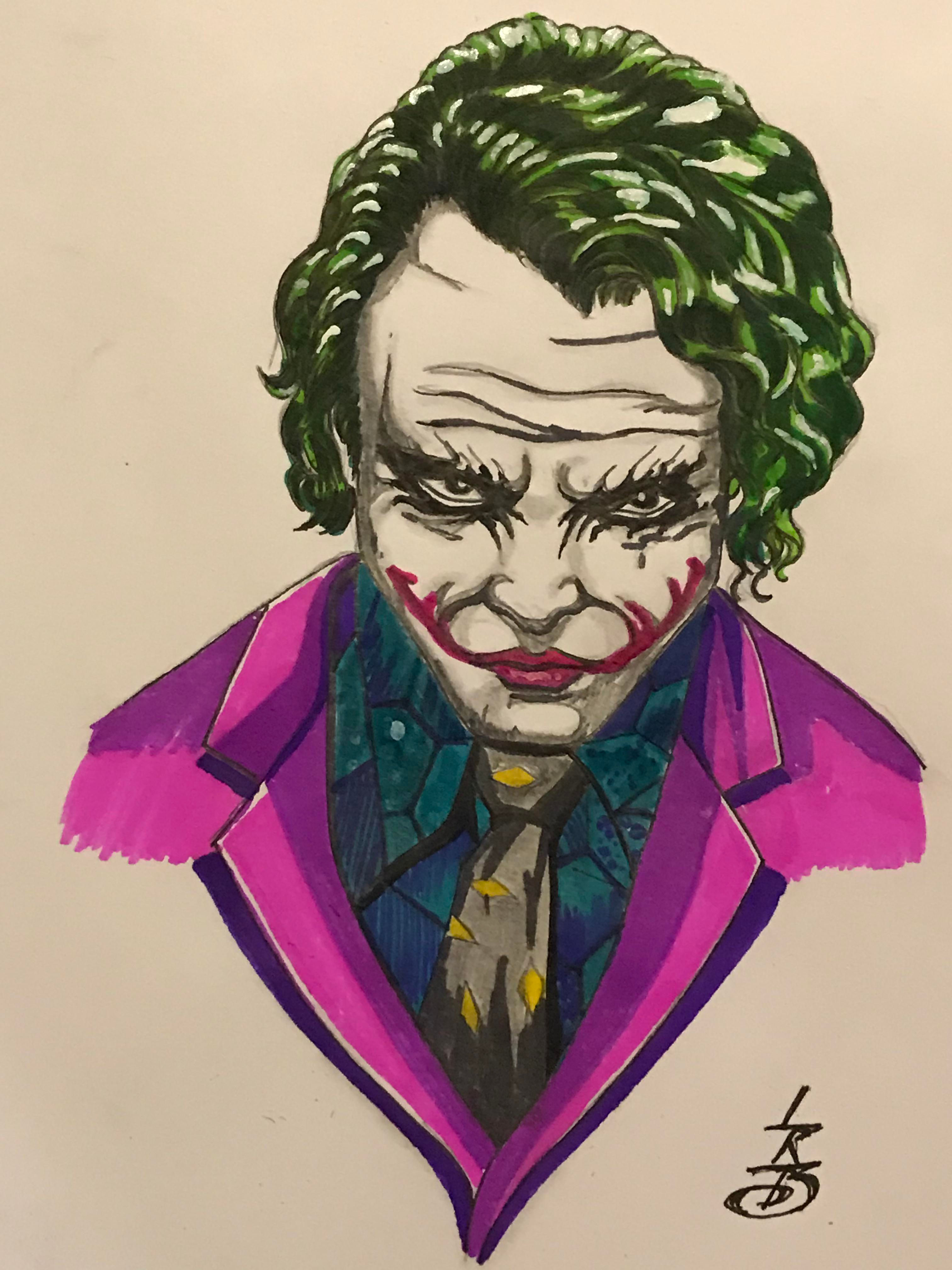 Wallpaper #AGeC-pIBSpphPi3-h5EP262 Artwork Another Joker Drawing of Heath Ledger Joker That I Did Rbatman