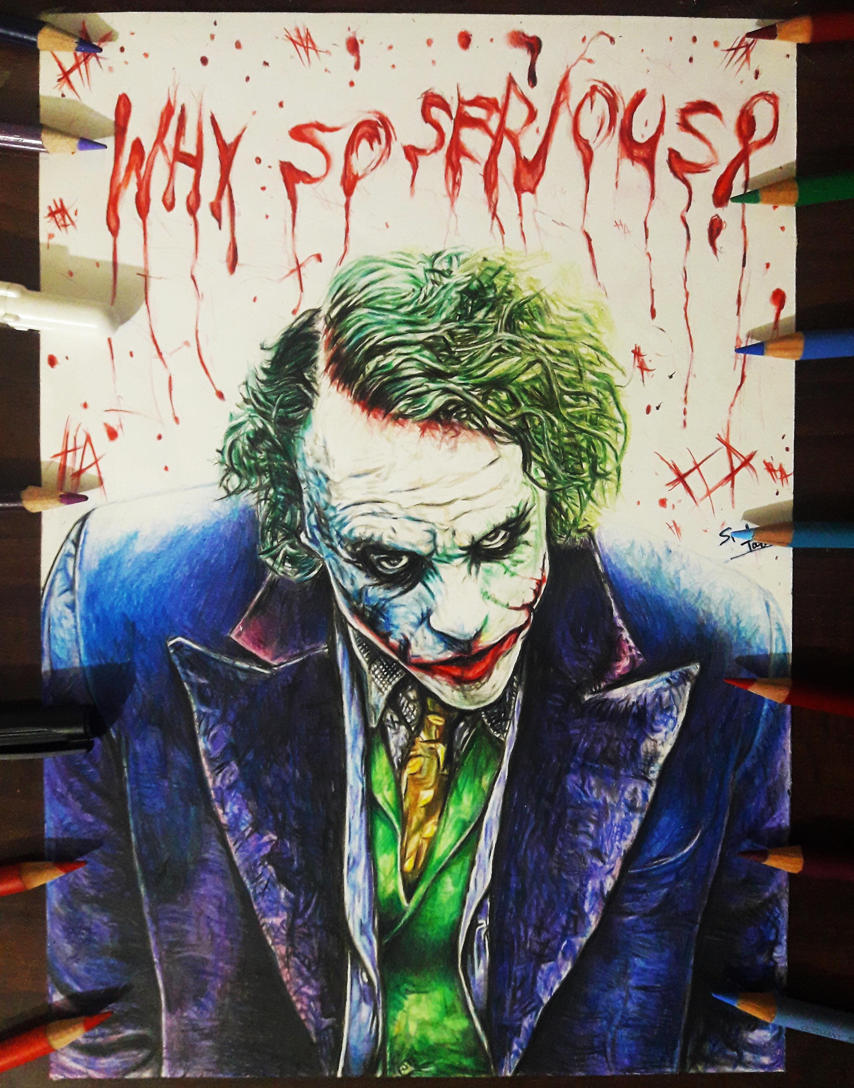 Wallpaper #9H1M8I4Bnwiau_P63QXr59 Fan Artoc the Joker Heath Ledger Color Pencil Drawing Rcomics