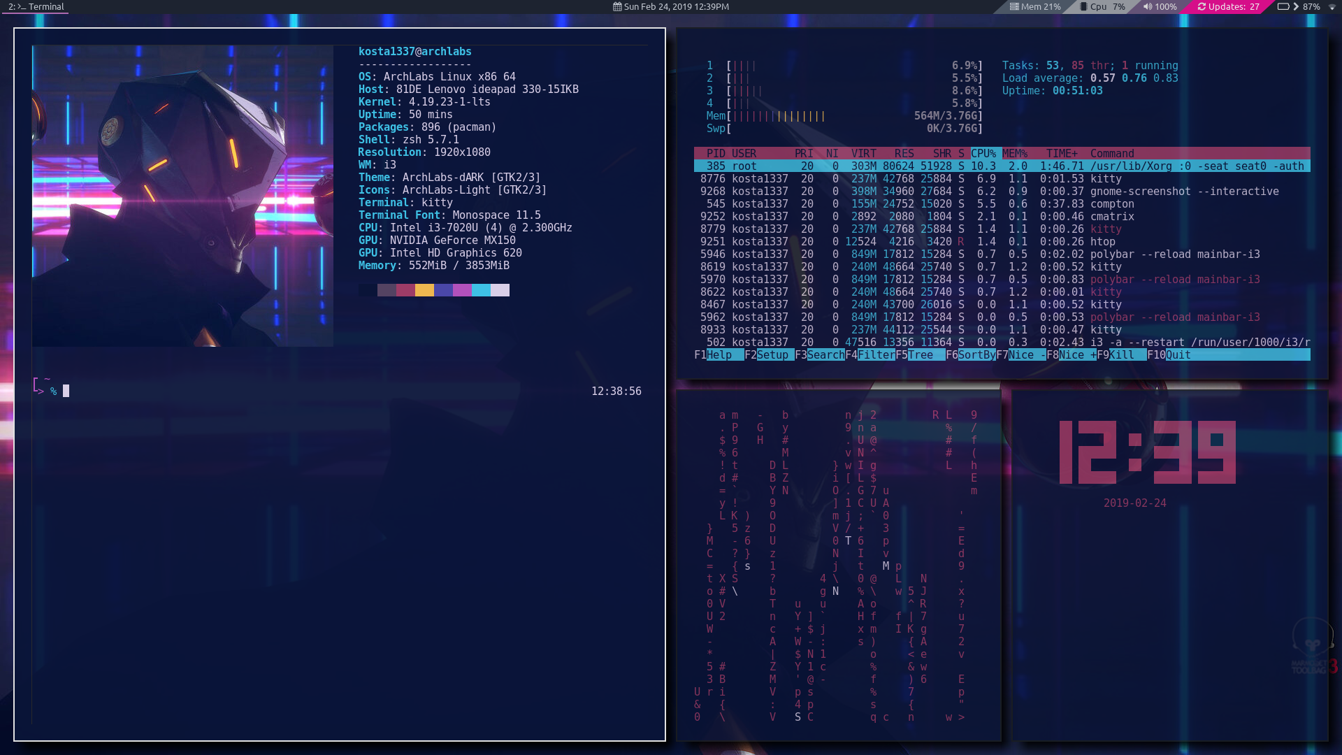 Wallpaper #w2gaH5MBSpphPi3-1yqM260 i3 Gaps Cyberpunk Theme Runixporn