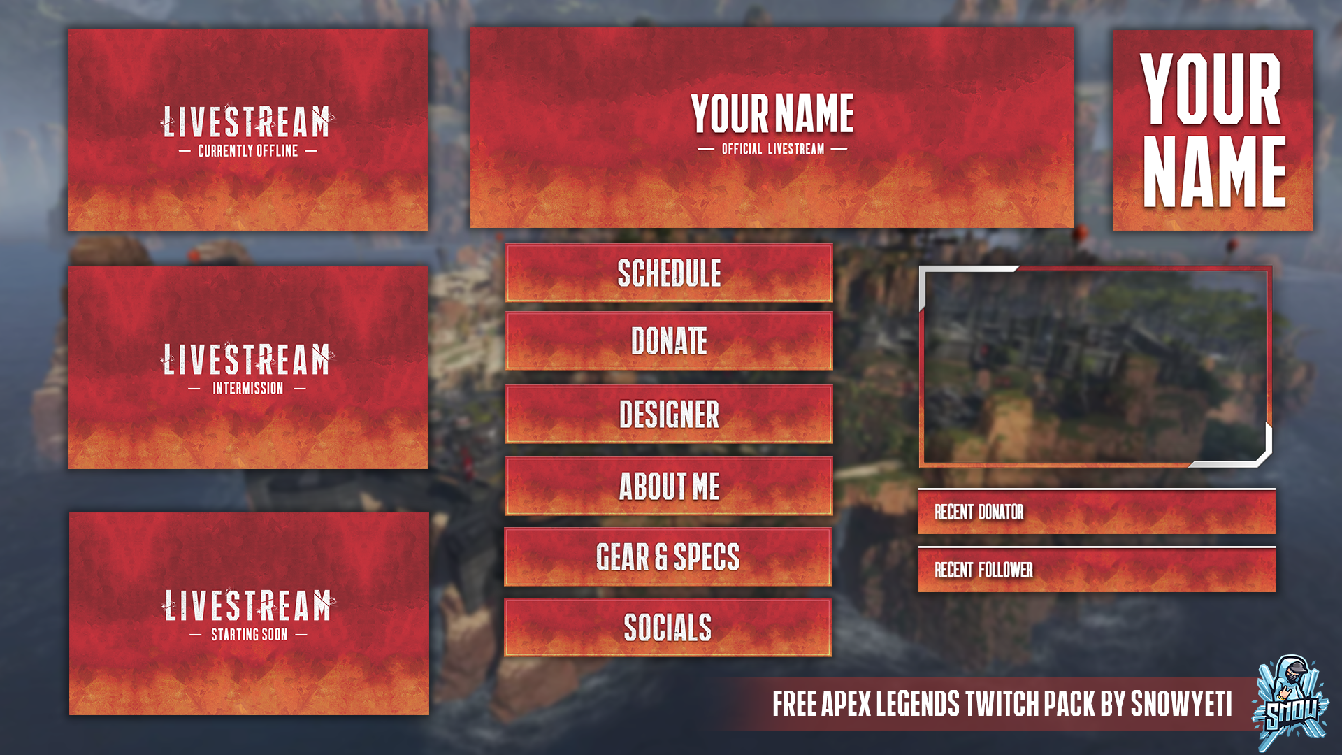 Wallpaper #r0DaL5MBJhL2WPba574_80 Free Apex Legends Twitchstream Graphics Package Download in