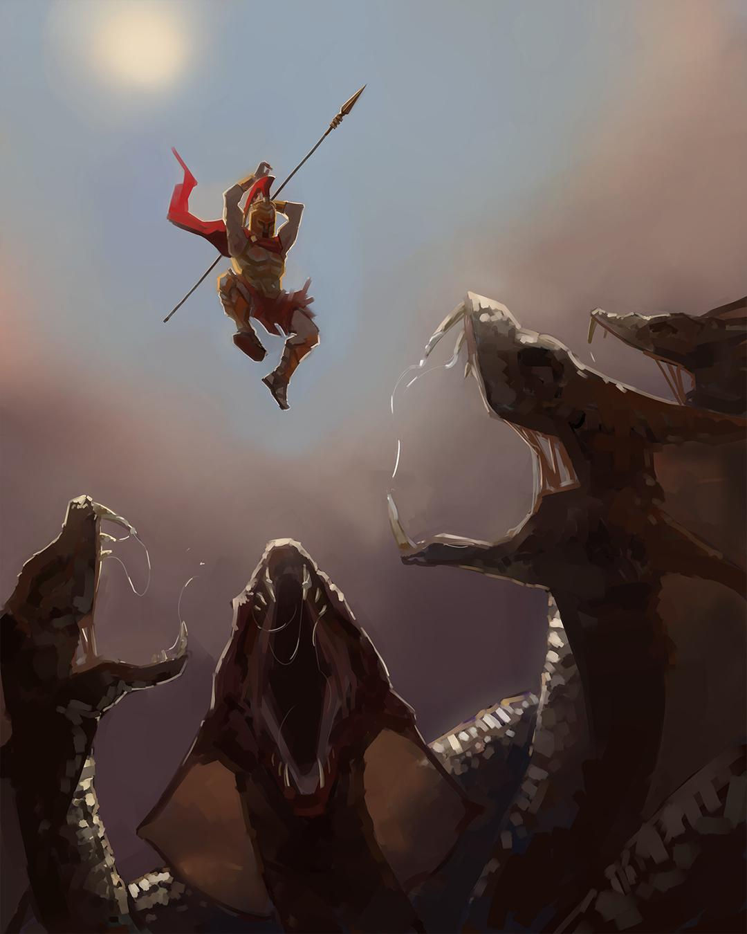 Wallpaper #e2cOBpMBSpphPi3-b78W91 Battle with the Hydra by Me Rspecart