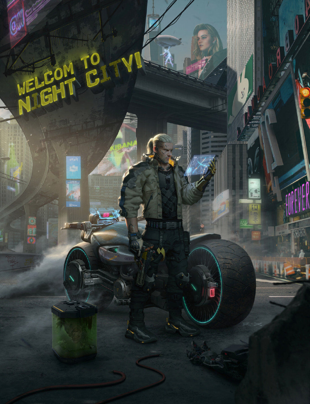Wallpaper #2RmwAo8BtGB6xQ78REoe19 Geralt in the Future the Witcher Cyberpunk 2077 Rtwobestfriendsplay