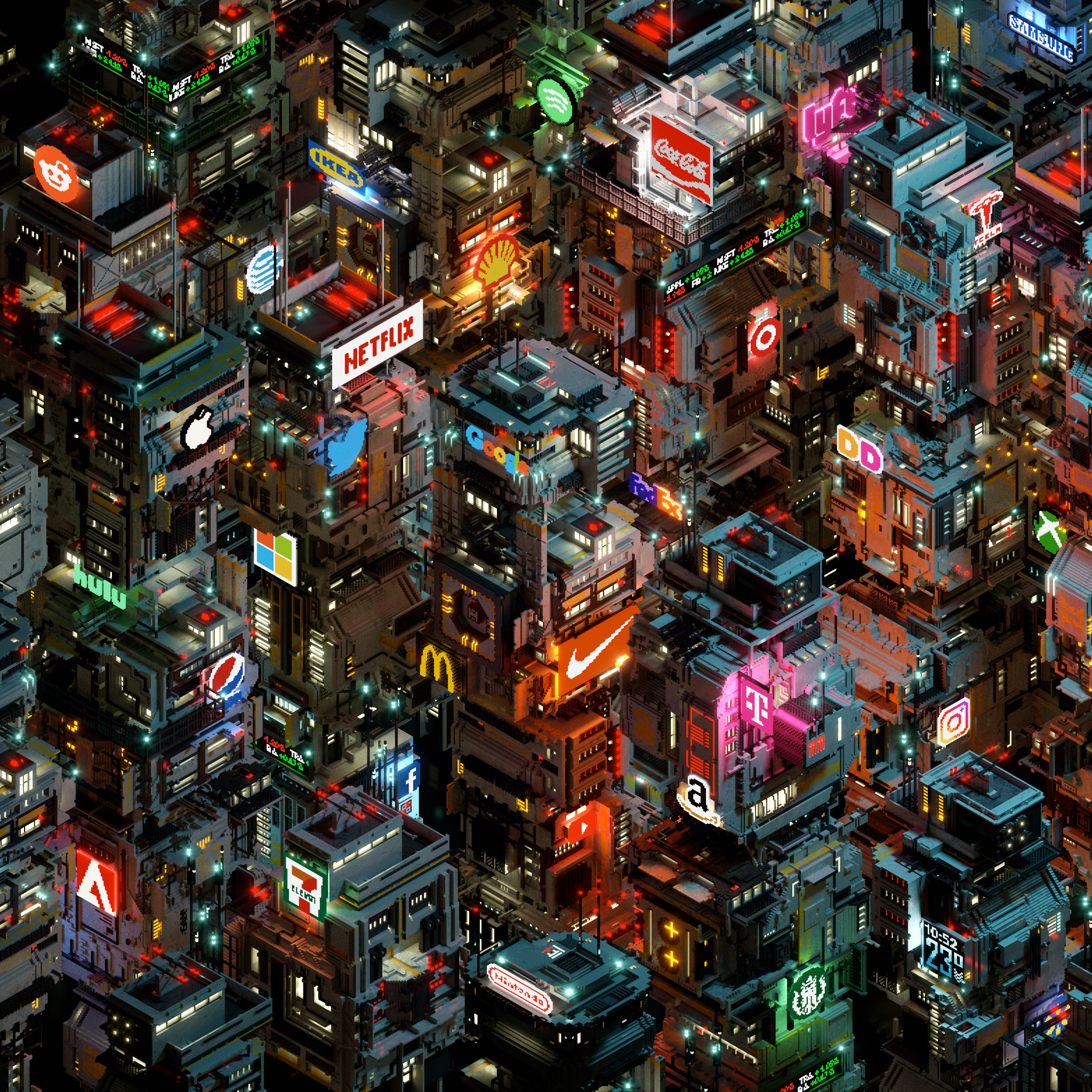 Wallpaper #N-bUMpMBA7IOc3WmwxKC100 My Future Dystopia Voxel Art 2048x2048 Rcyberpunk
