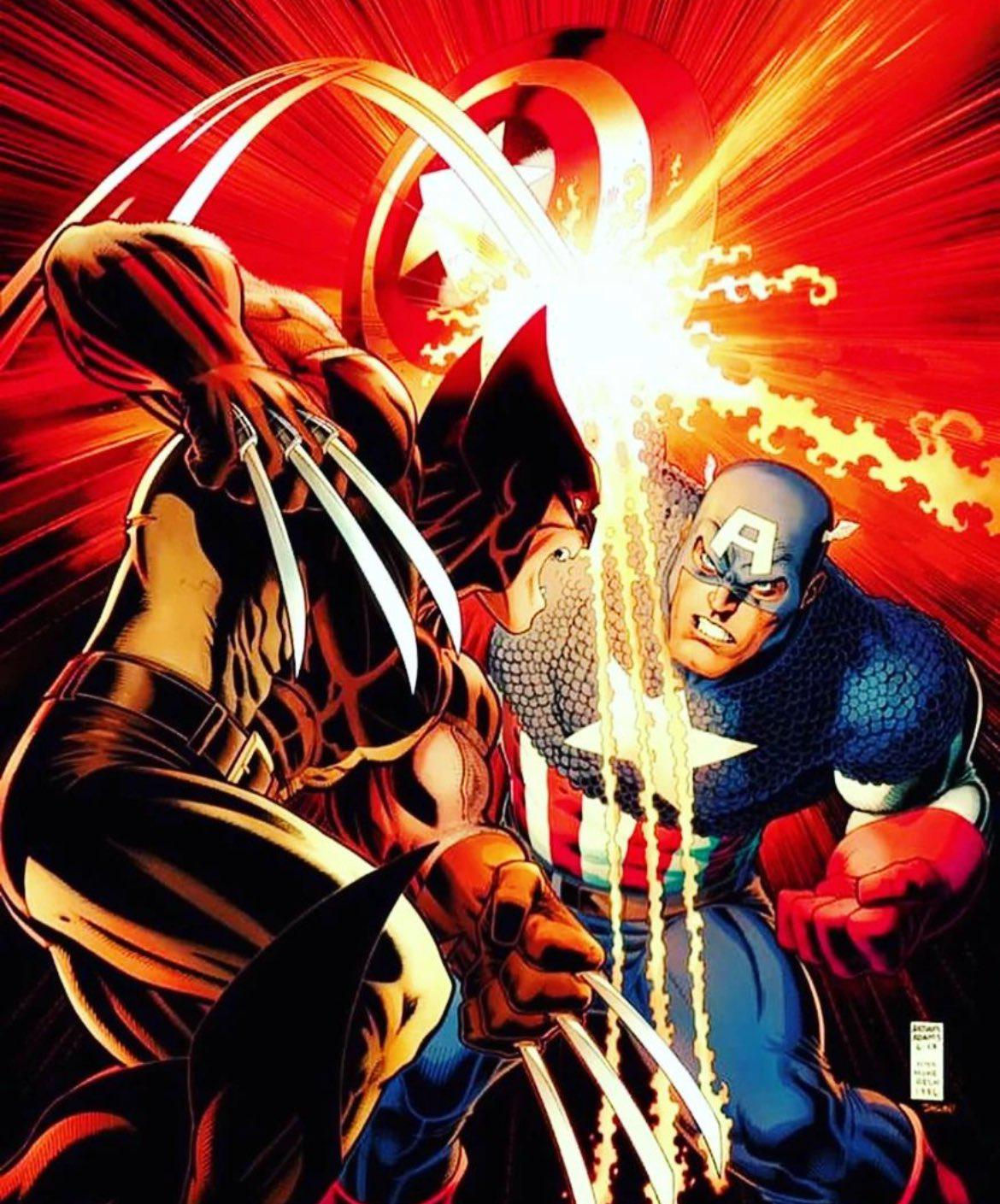 Wallpaper #d2e9d Wolverine vs Captain America by Mike Zeck from the Marvel Project