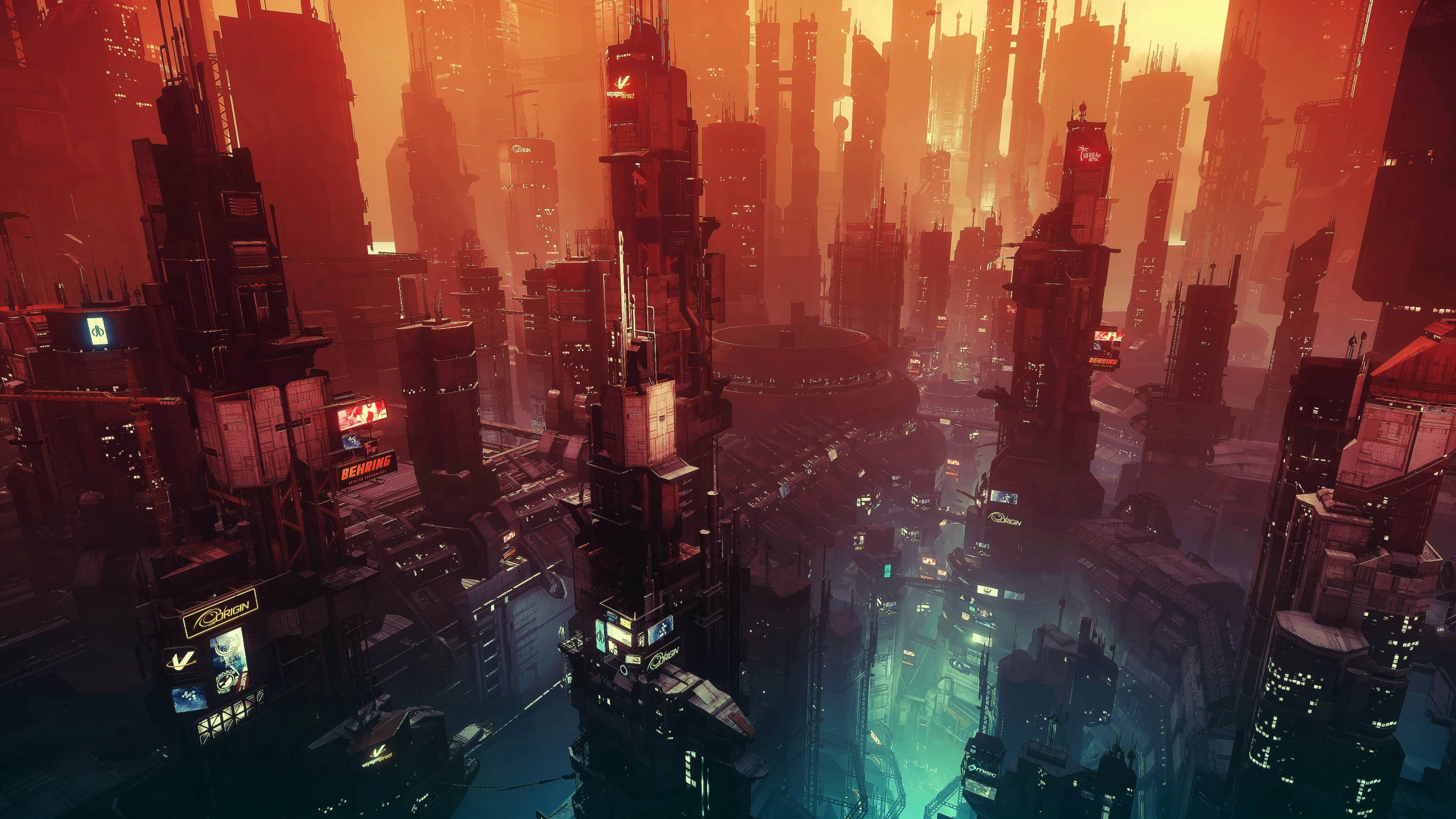 Wallpaper #m9daMpMB4Oq-IITvTzZ23 3840x2160 Cyberpunk City Wallpaper