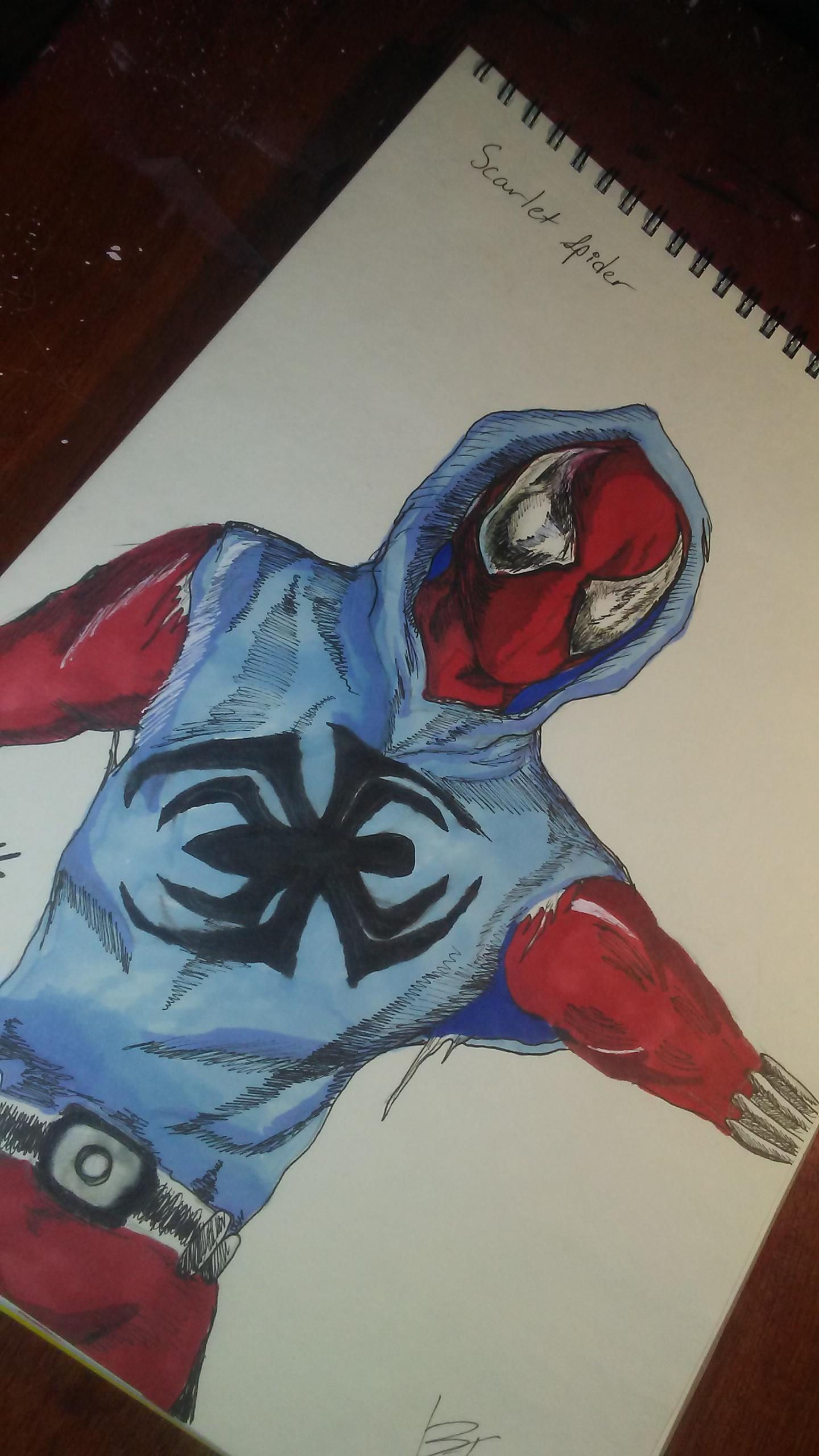 Wallpaper #NvSyOZMBKFX8bn3rzHd0191 Drawing of Scarlet Spider I Did When I Was 14 Rmarvel